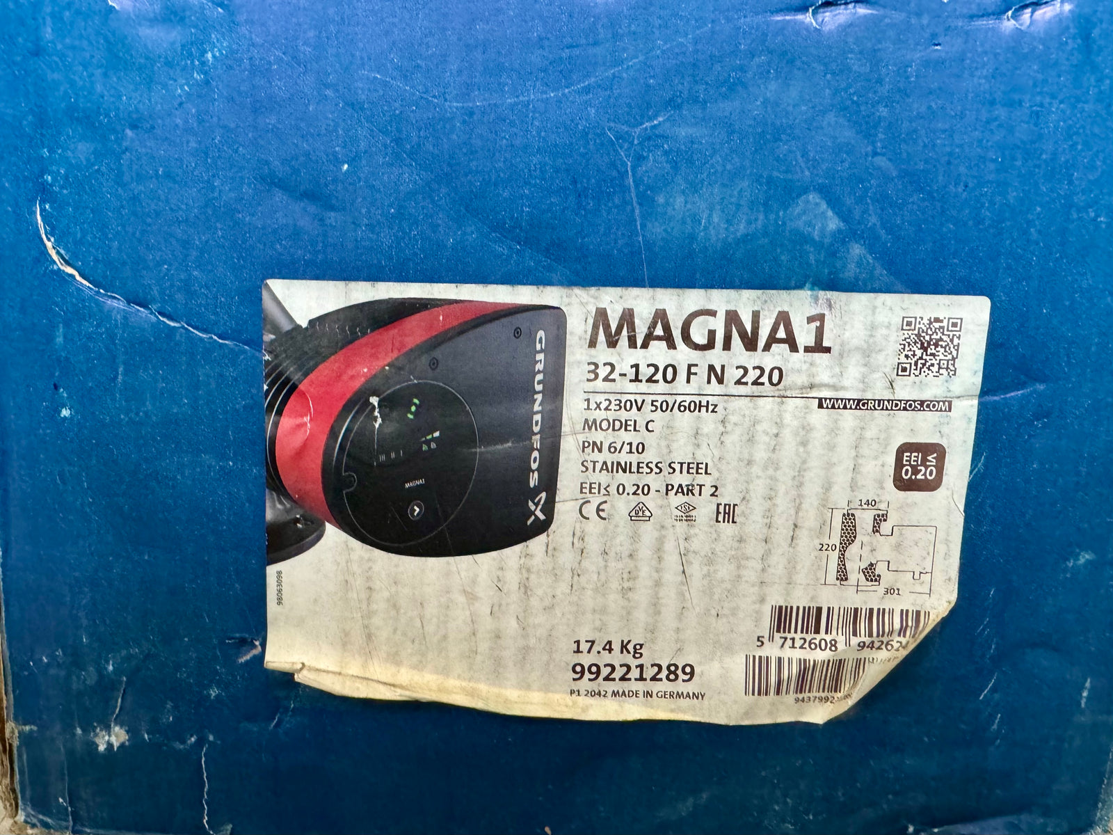 Grundfos Magna1 32-120 F N 220 99221289 Stainless Circulator Pump #4285
