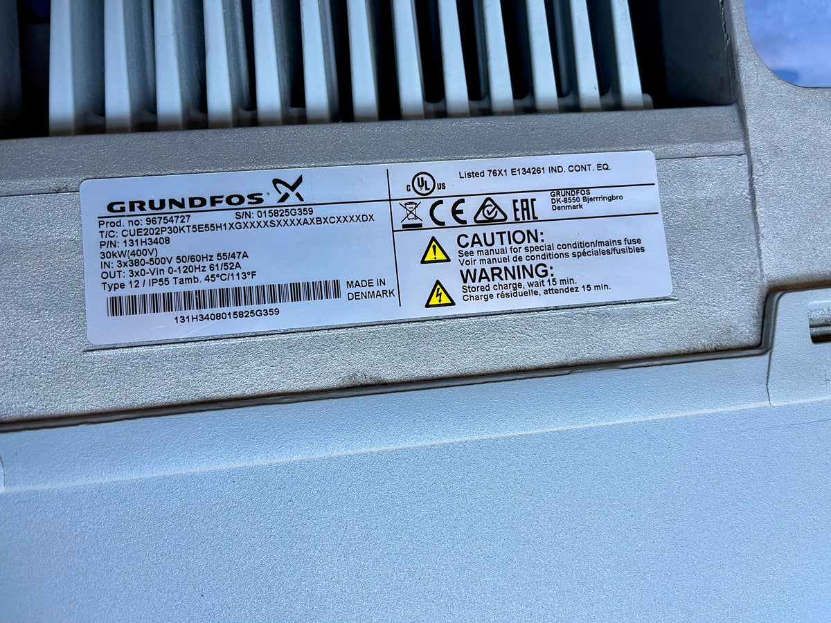 Grundfos CUE 30kw inverter 96754727 131H3408 #3442