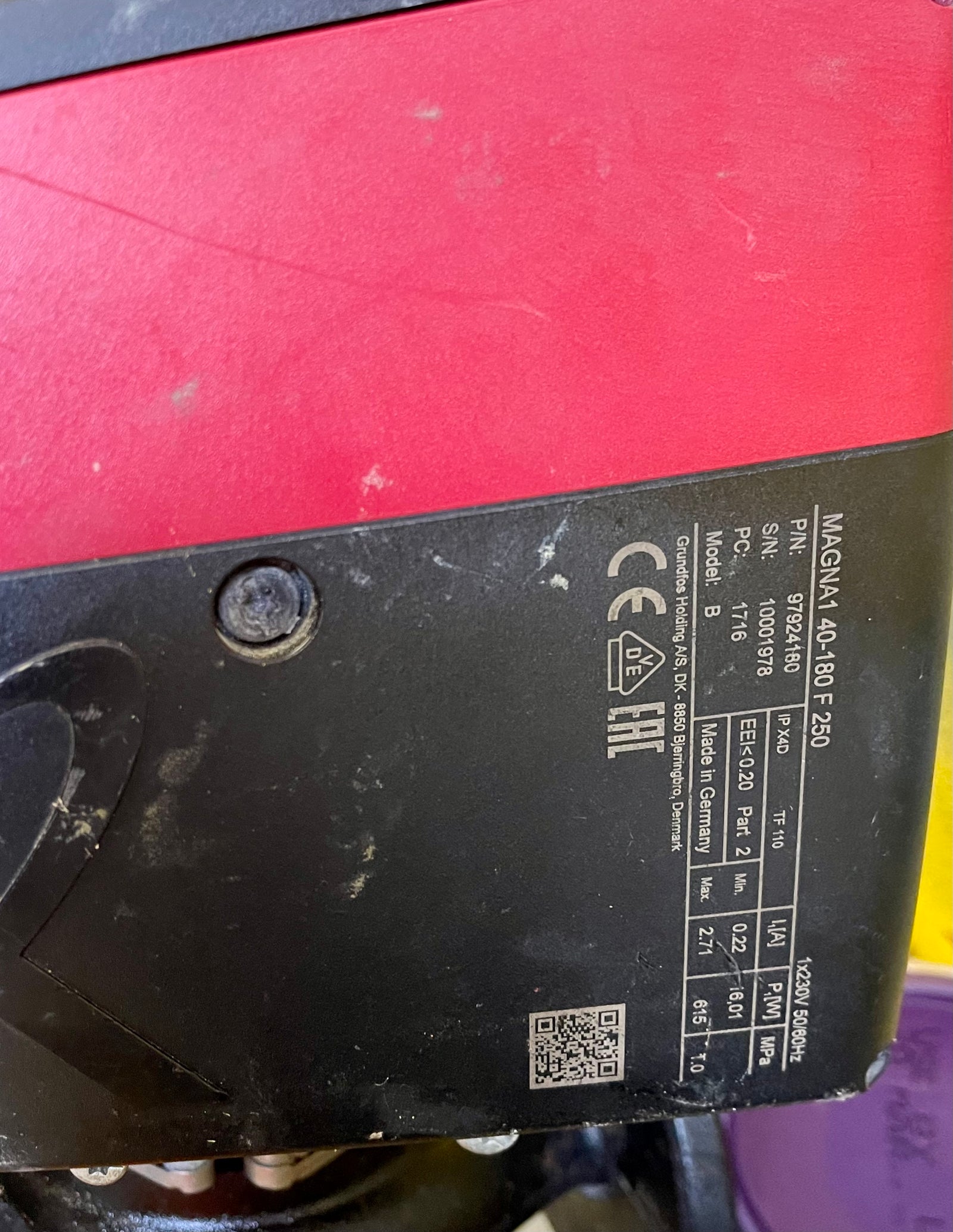 Grundfos Magna1 40-180f Variable Speed Circulator Pump 240V (97924180) #3455 USED