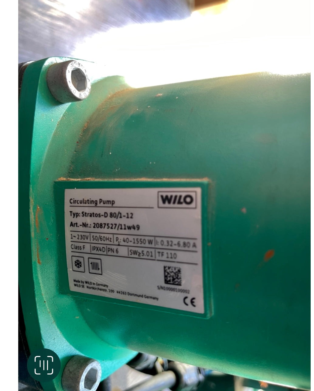 Wilo Stratos D 80/1-12 Circulator Pump 2087527 DN80 360mm #3136 USED