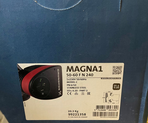 Grundfos Magna1 50-60 F N Stainless Circulator Pump 240V 99221358 #3490