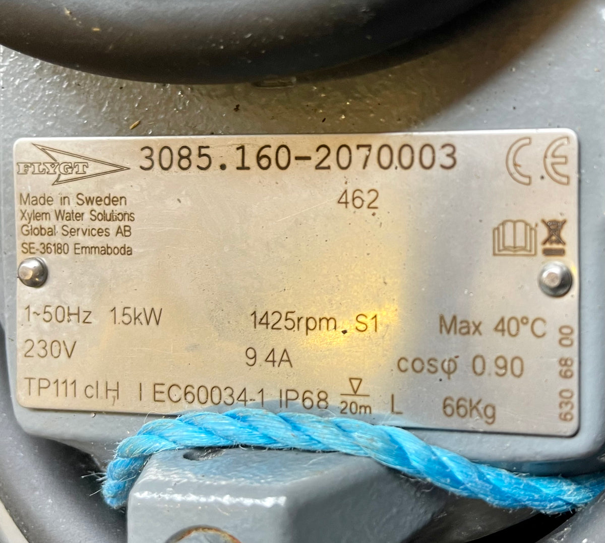 Flygt NP 3085.160 MT 462 1.5kw 230v Submersible Waste Pump #3494