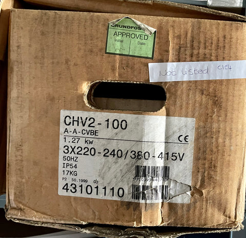 Grundfos CHV 2-100 A-A CVBE Vertical Multistage Pump 43101110 415v #3514
