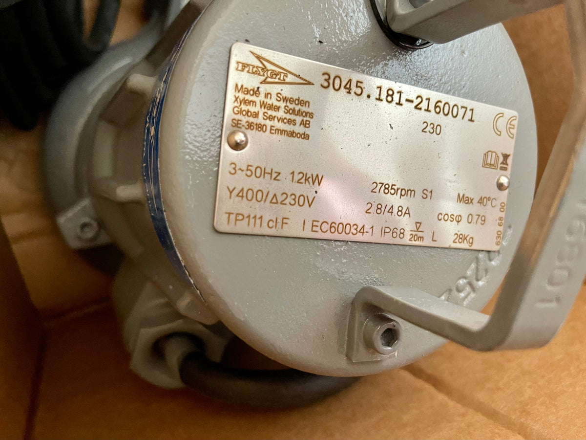 Flygt DP 3045.181 230 MT 1.2kw 400v  submersible waste water pump #3517