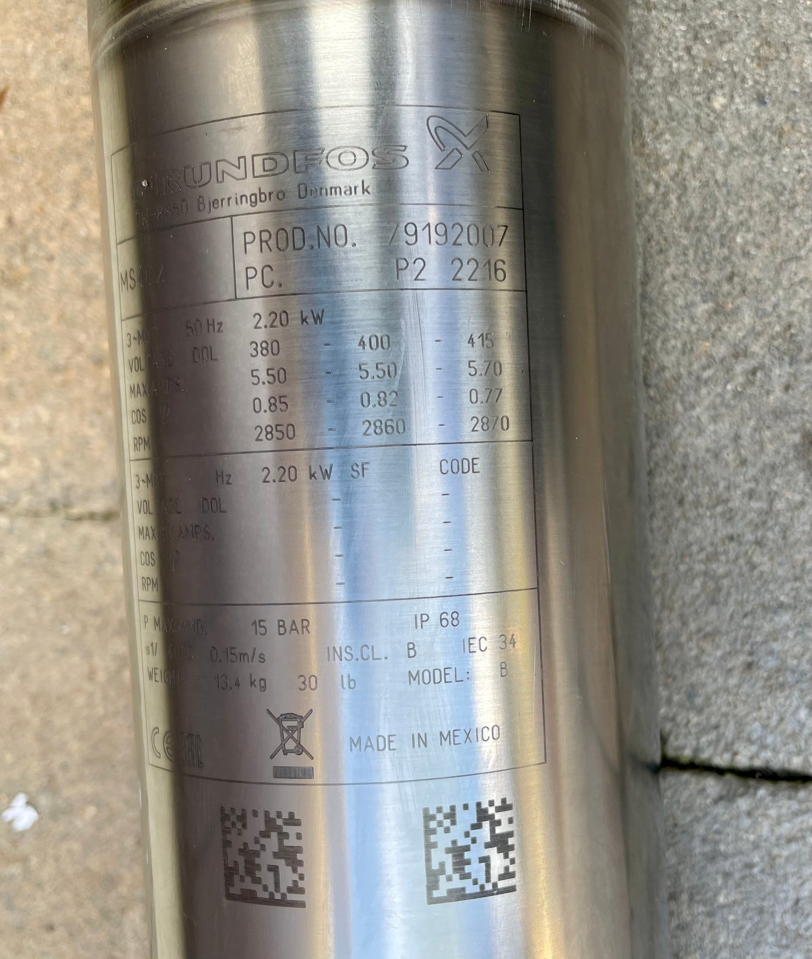 Grundfos SP 3A-33 Borehole Pump 4" Rp 1 1/4" 2.2kW 10001K33 400v #3532 VAT