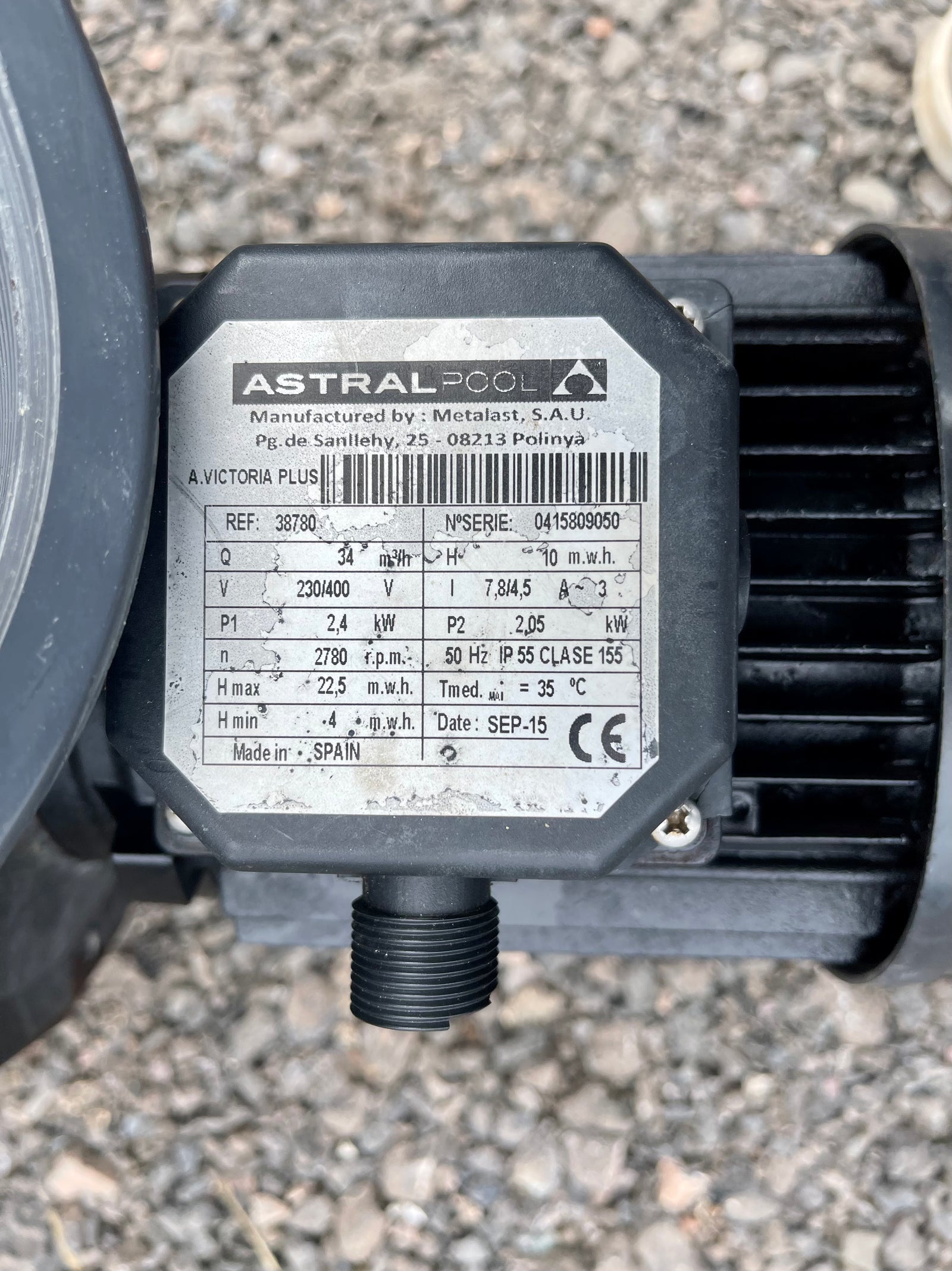 Astralpool Astral Victoria Plus 38780 Swimming Pool Circulator Pump 2.2kw 415v USED #3537a