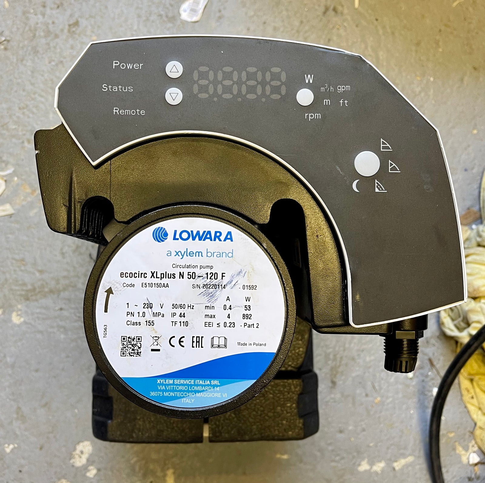 Lowara Ecocirc XLplus N 50-120 F 240v Stainless Circulator Pump E510150AA #3538