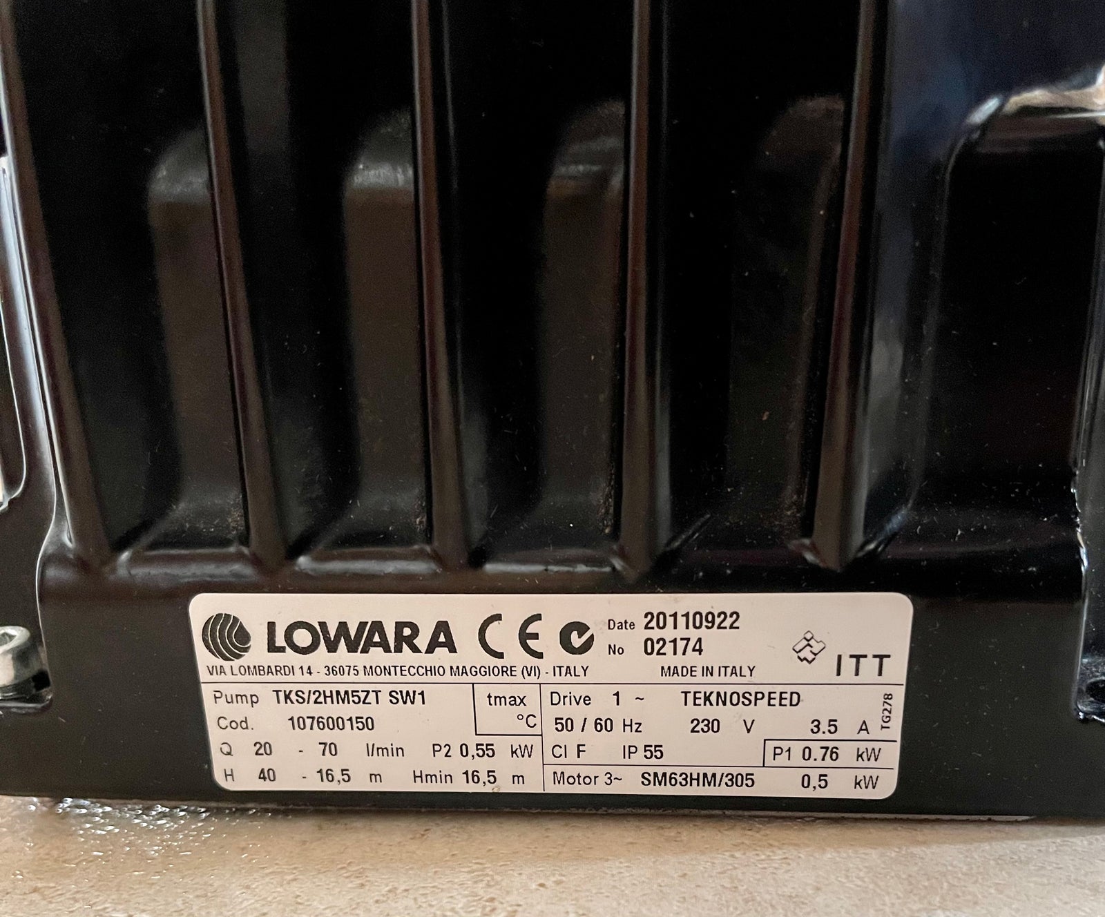 Lowara Xylem TKS Teknospeed inverter controller USED #3548