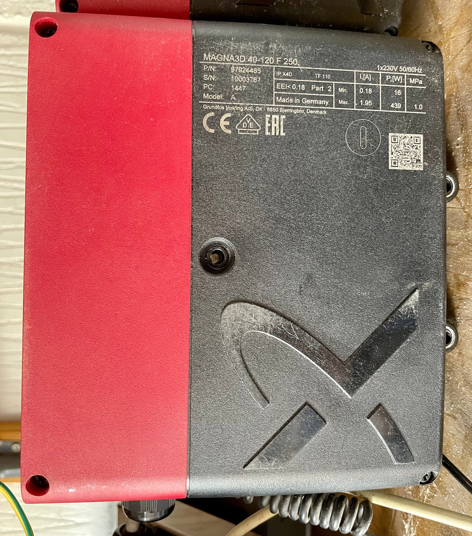 Grundfos Magna3 D 40-120 Replacement Pump Terminal box Inverter 98148721 240v #3563 USED