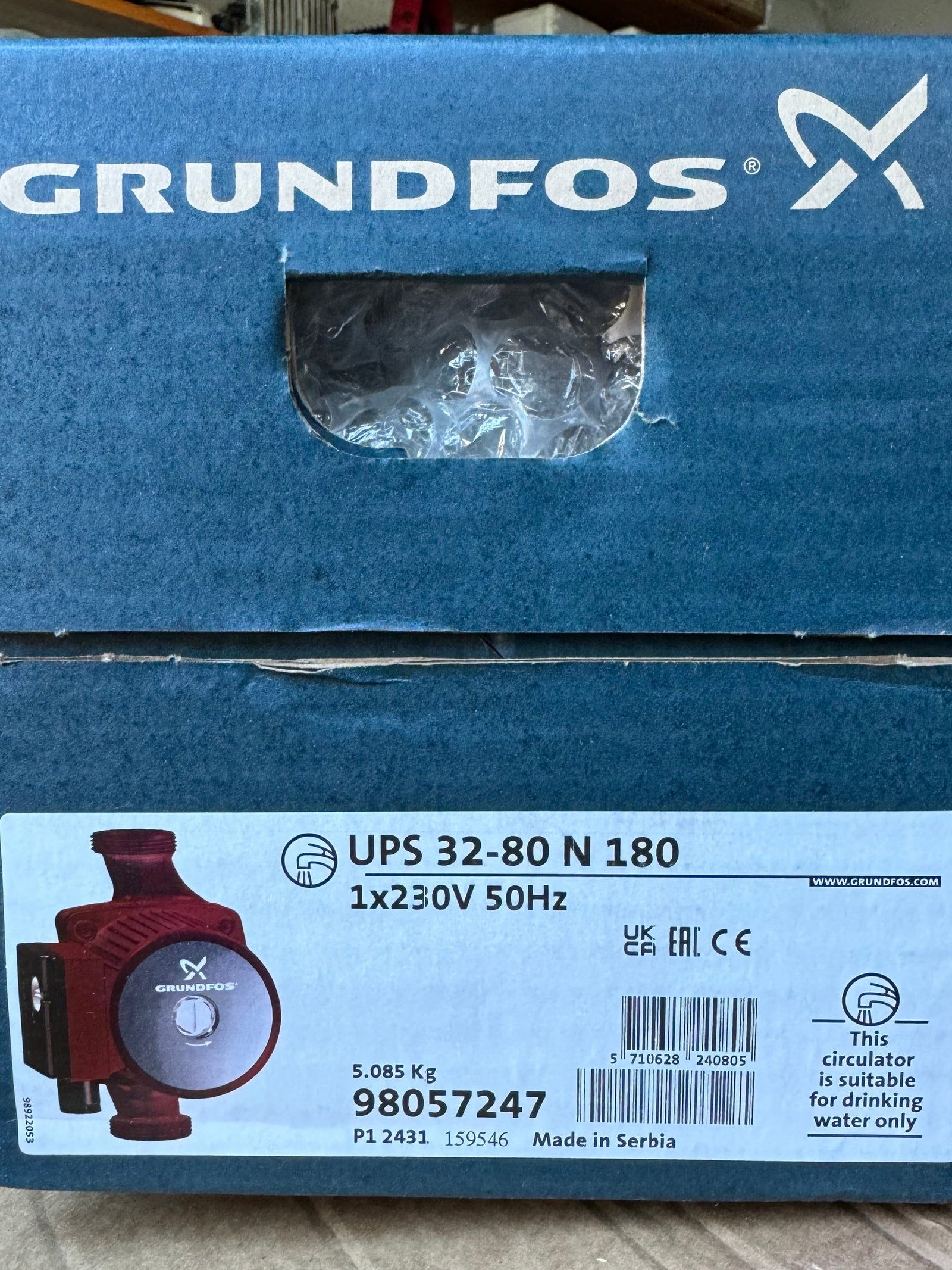 Grundfos UPS 32-80 N Heating Circulator Pump Threaded 240v 98057247 #4461