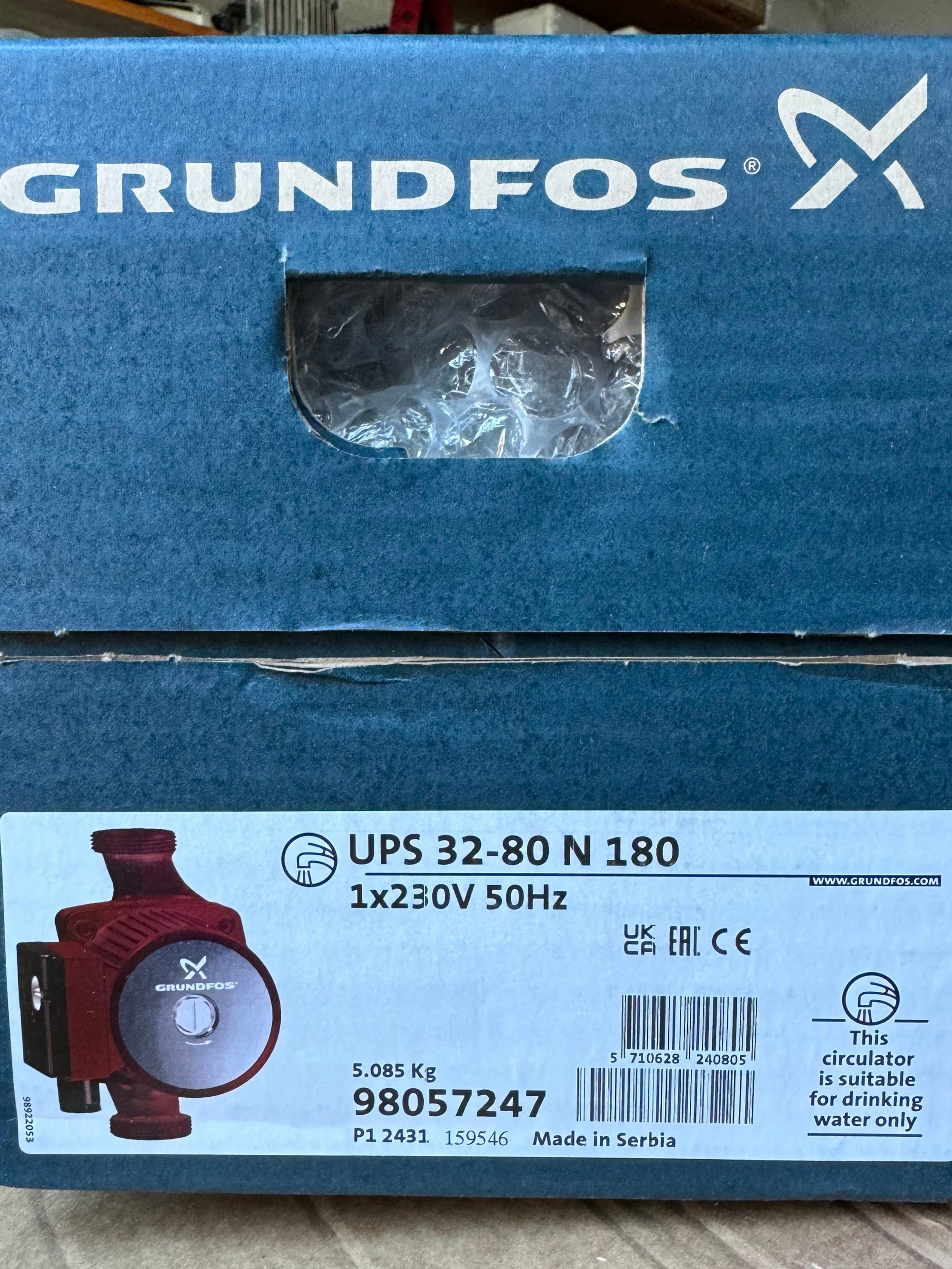 Grundfos UPS 32-80 N Heating Circulator Pump Threaded 240v 98057247 #4461