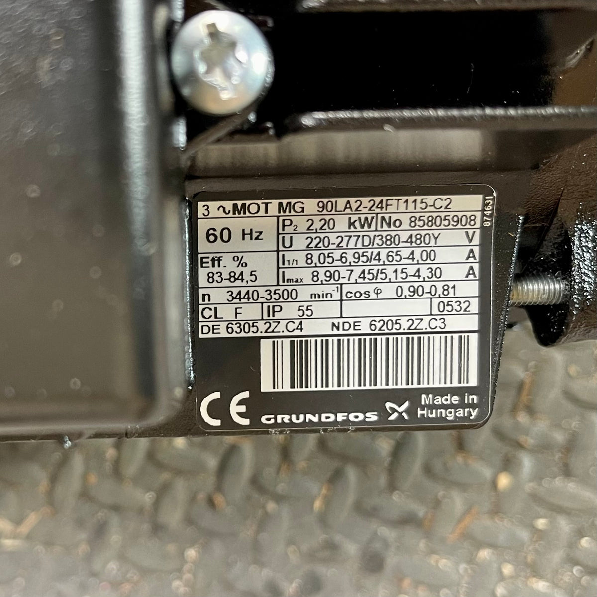 GRUNDFOS MG90LA2 24FT115 C Pump Motor 85805908 415v 2.2kw #3615