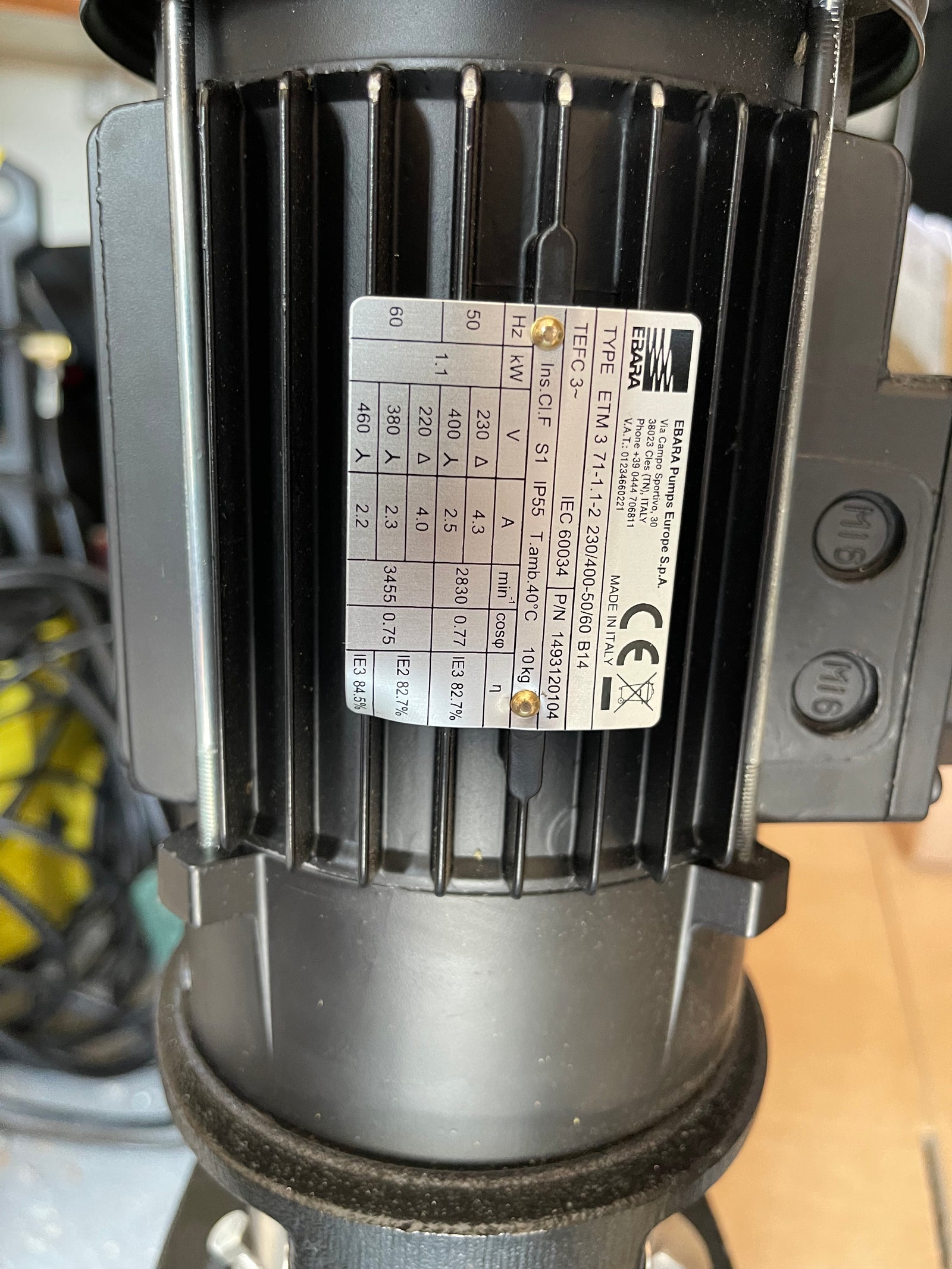 Ebara EVMS1 18N5 Q1BEG Vertical Multistage Pump 1.1kw #3606