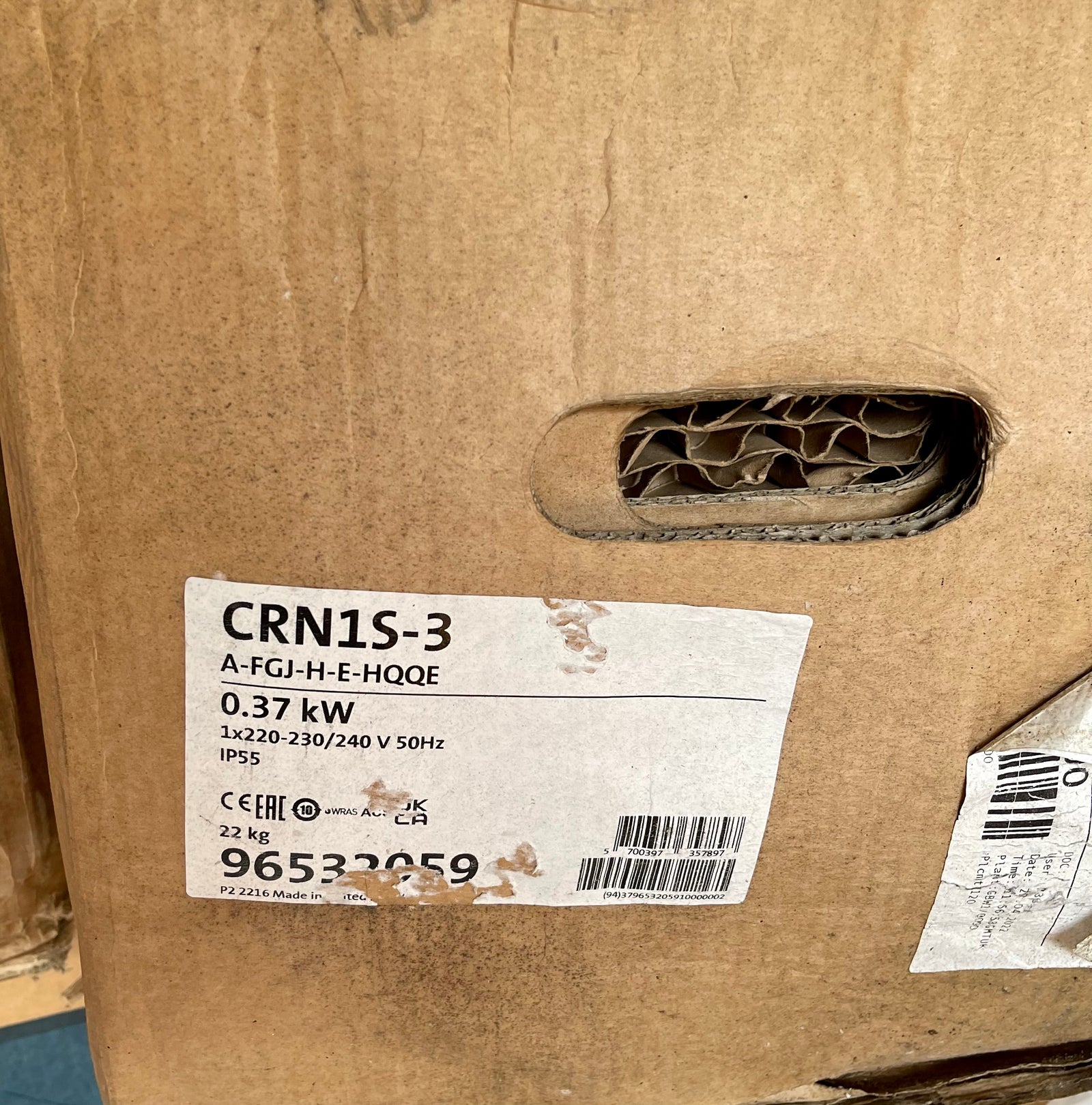 Grundfos CRN 1S-3 A FGJ H E HQQE 96532059 0.37kW 240v Vertical Multistage Pump #3647