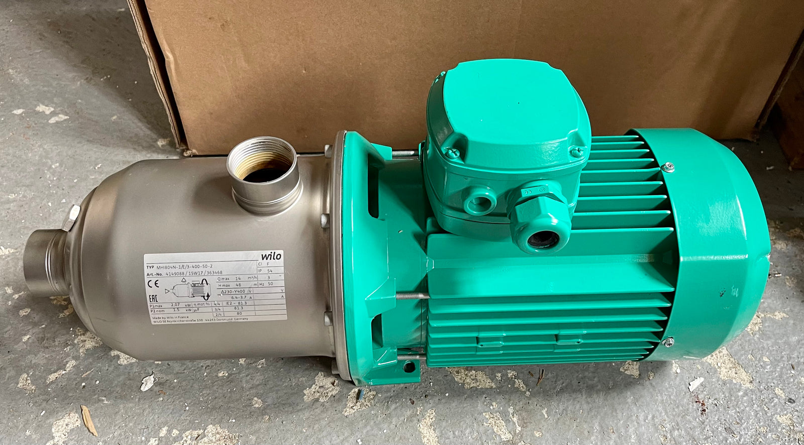 Wilo MHI 804N 1 E 3 400 50 2 415v Horizontal Multi-stage Booster Pump 4149088 #3652 USED