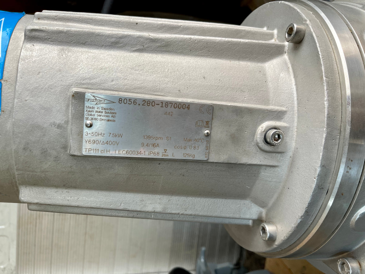 Flygt DP 8056.280 LT 442 Stainless Steel Submersible Pump 7.5kw #3659 VAT
