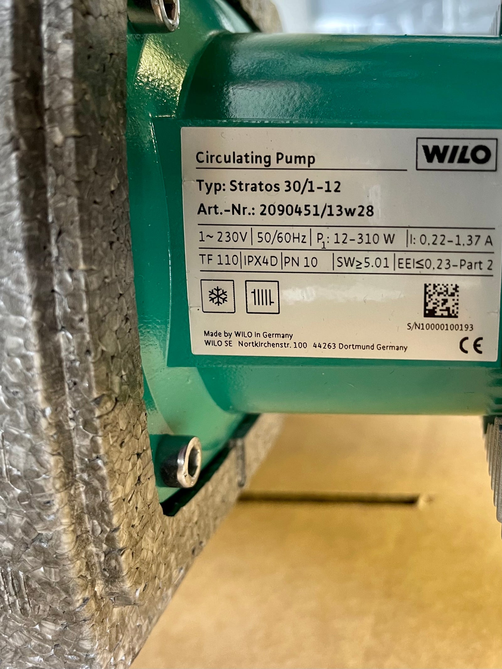 Wilo Stratos 30/1-12 Circulator Pump 240v DN32 180mm 2090451 #3676