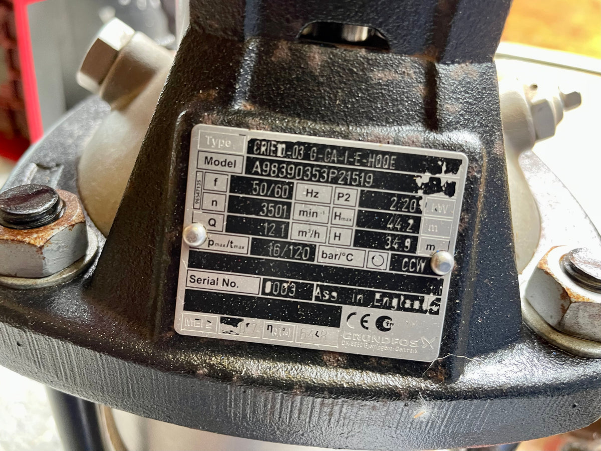Grundfos CRIE 10-3 G CA I E HQQE 98390353 2.2kW 415v Vertical Multistage Pump #154