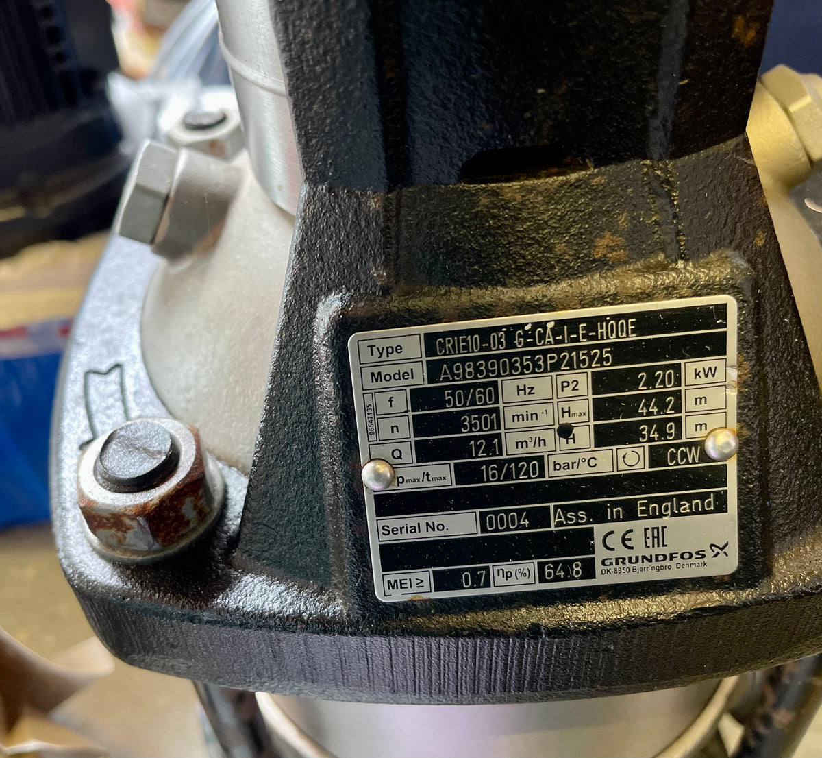 Grundfos CRIE 10-3 G CA I E HQQE 98390353 2.2kW 415v Vertical Multistage Pump #154