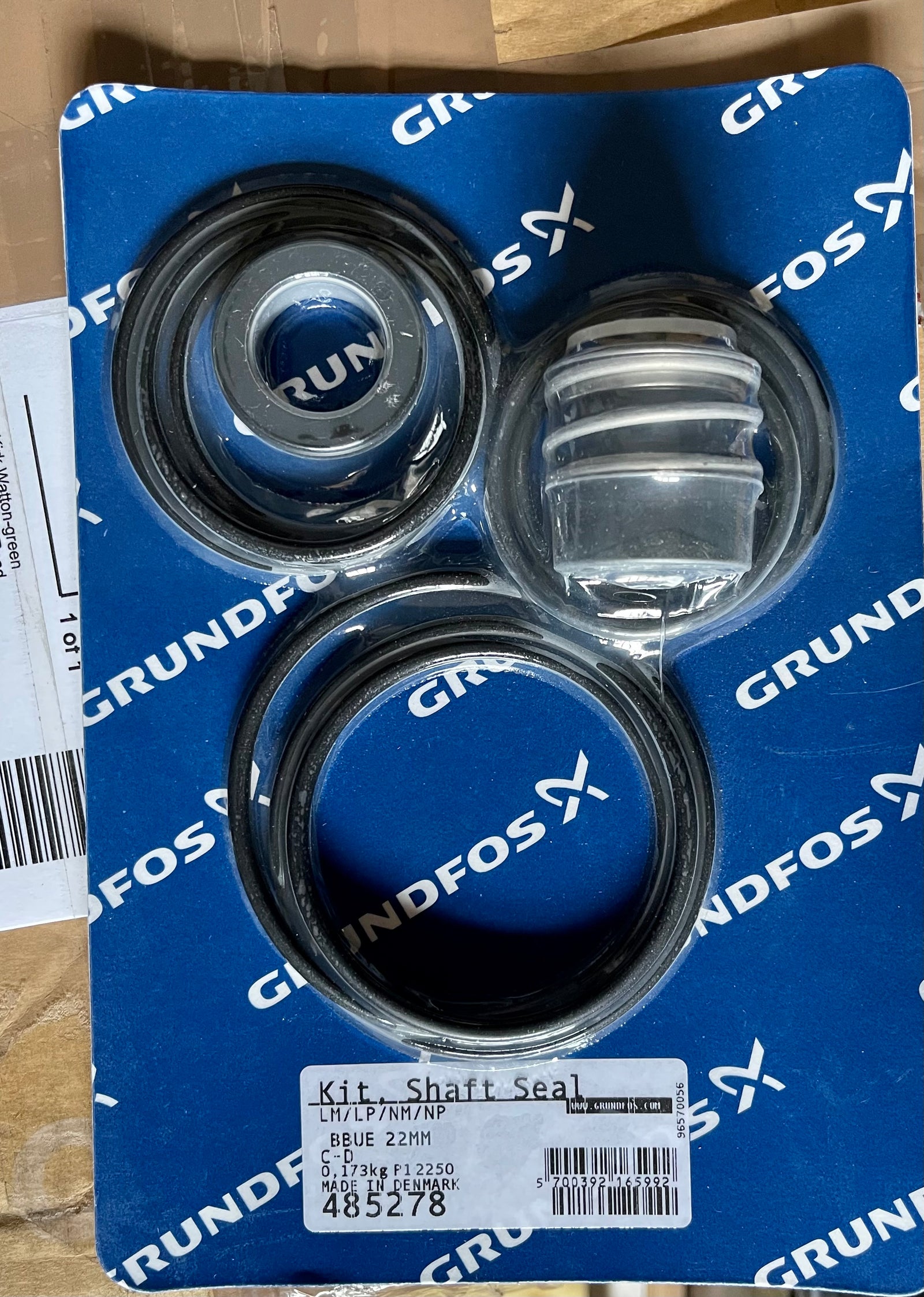 Grundfos Kit Shaft Seal BBUE 22MM 485278 LM/LP/NM/NP #3688