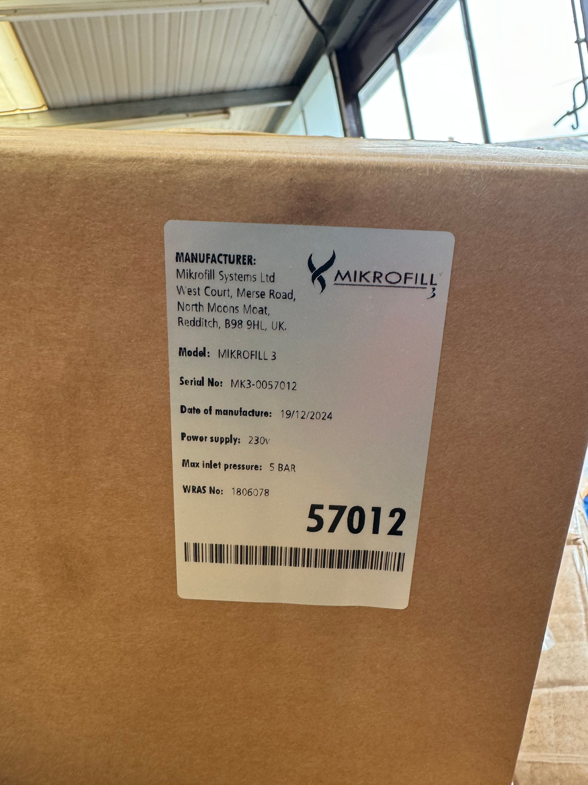 Mikrofill 3 Pressurisation Unit MIK120023 #4503/4530