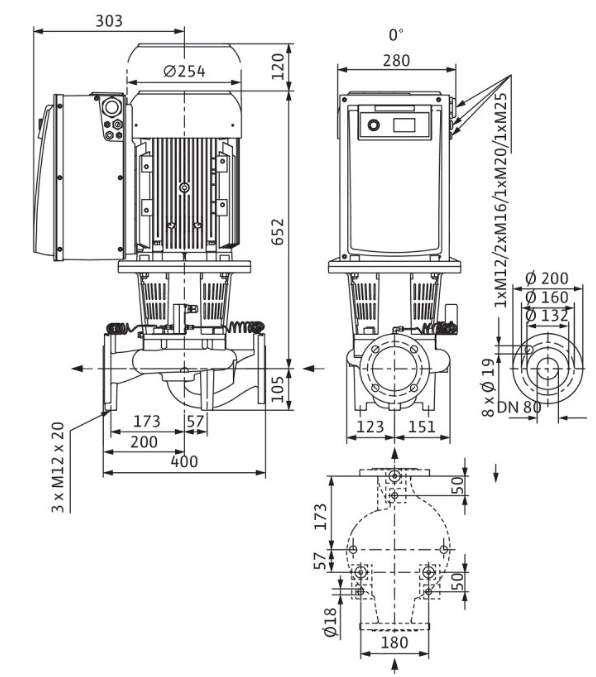 Wilo IL-E 80/130-5,5/2-IE4 2159321 415v DN80 5.5kw Circulator Pump #3106