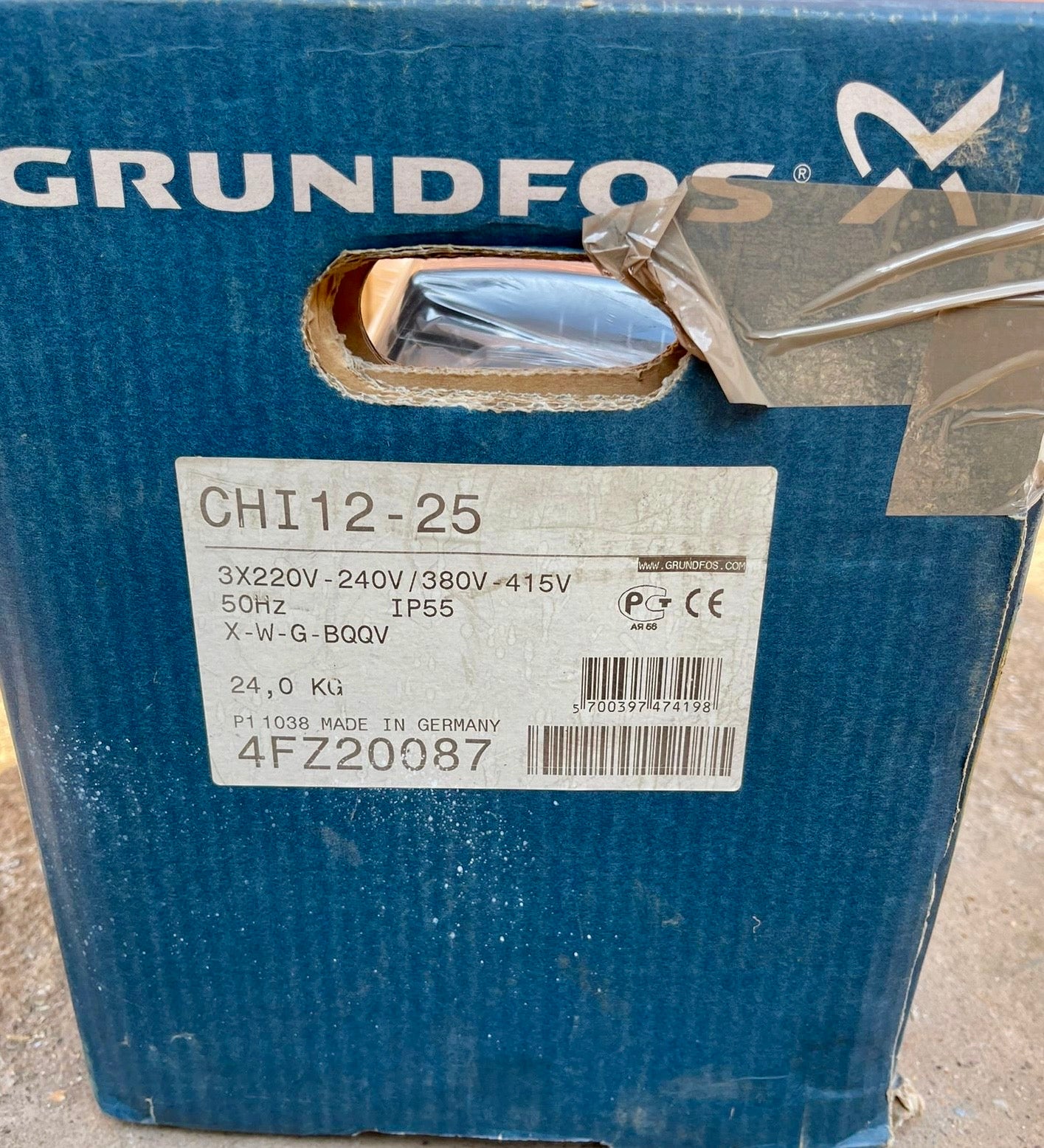 Grundfos CHI 12-25 A-W-G-BQQV Horizontal Multistage Pump 4FZ20087 #5010