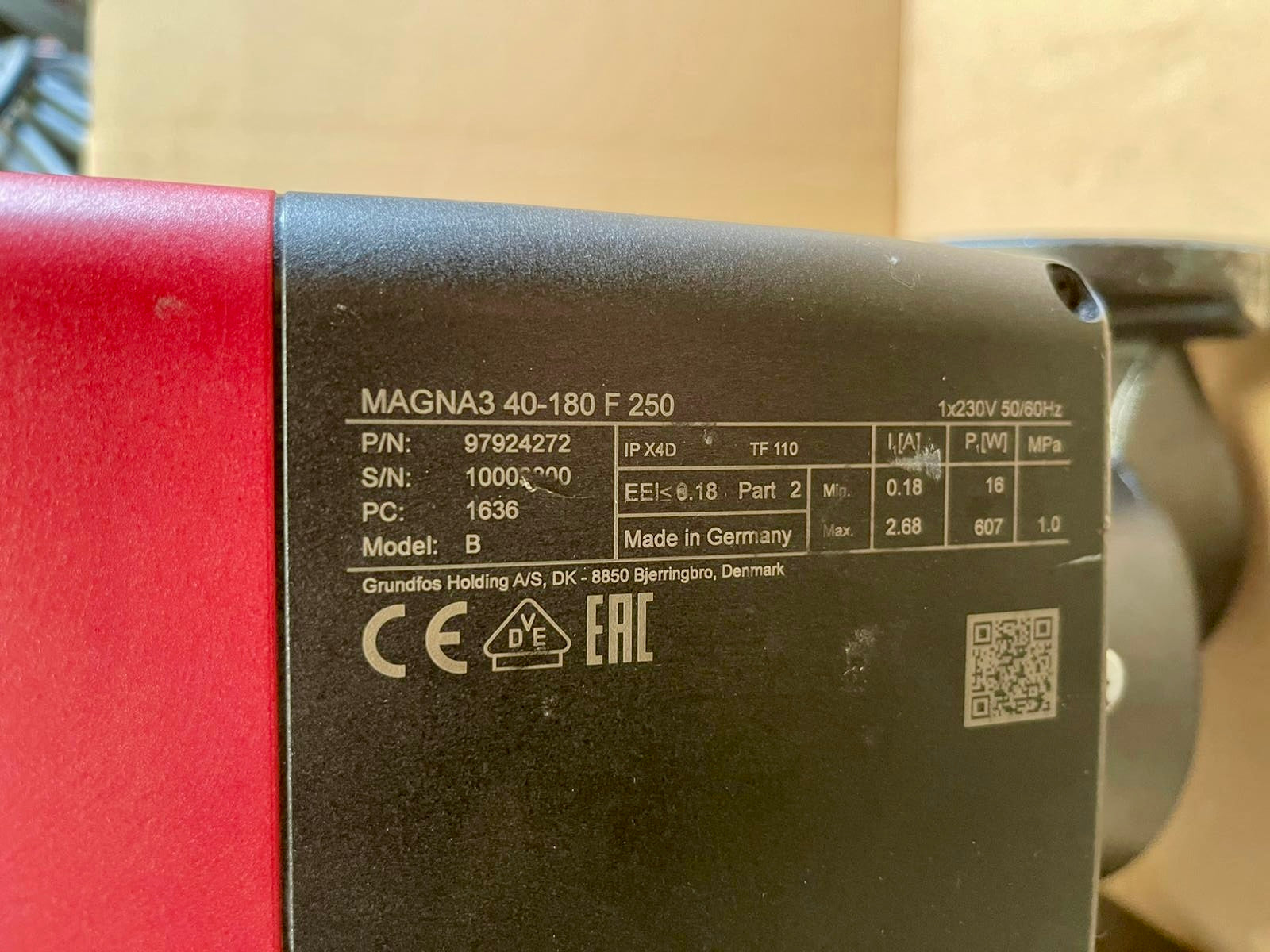Grundfos Magna3 40-180 F circulator Pump 97924272 Model B 240v #4899