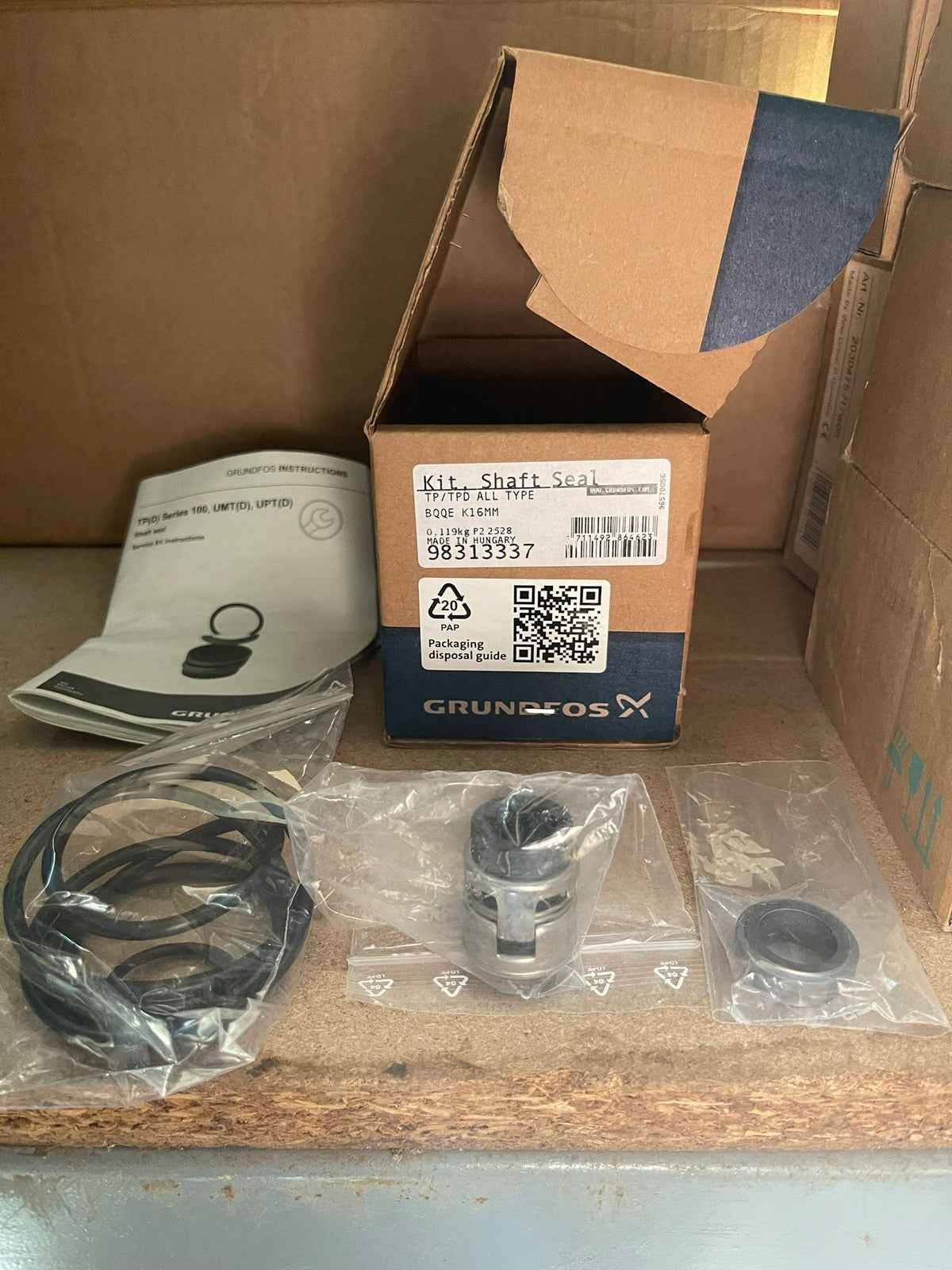 Grundfos TP Shaft Seal Kit TP(D) cpl 16mm K BQQE 98313337 #4840