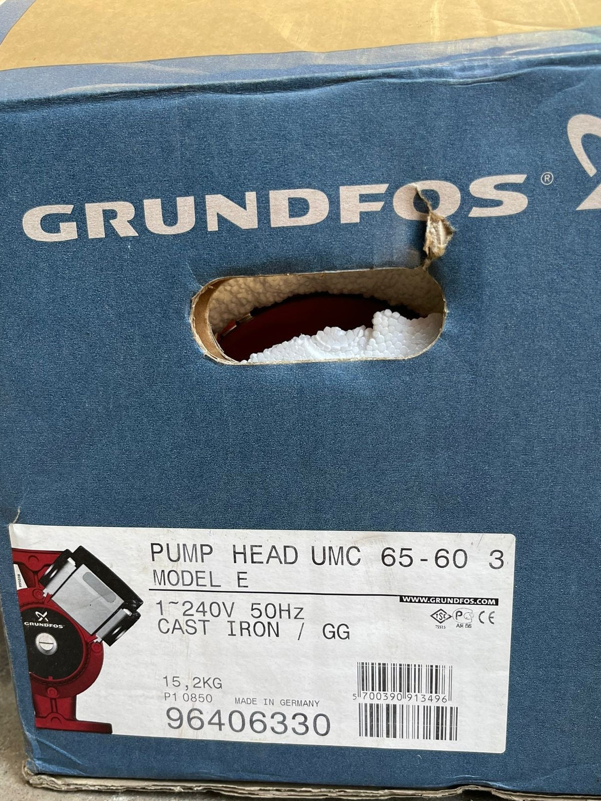 Grundfos UMC/D 65-60 Circulator Replacement Pump Head 240V 96406330 #5009/17