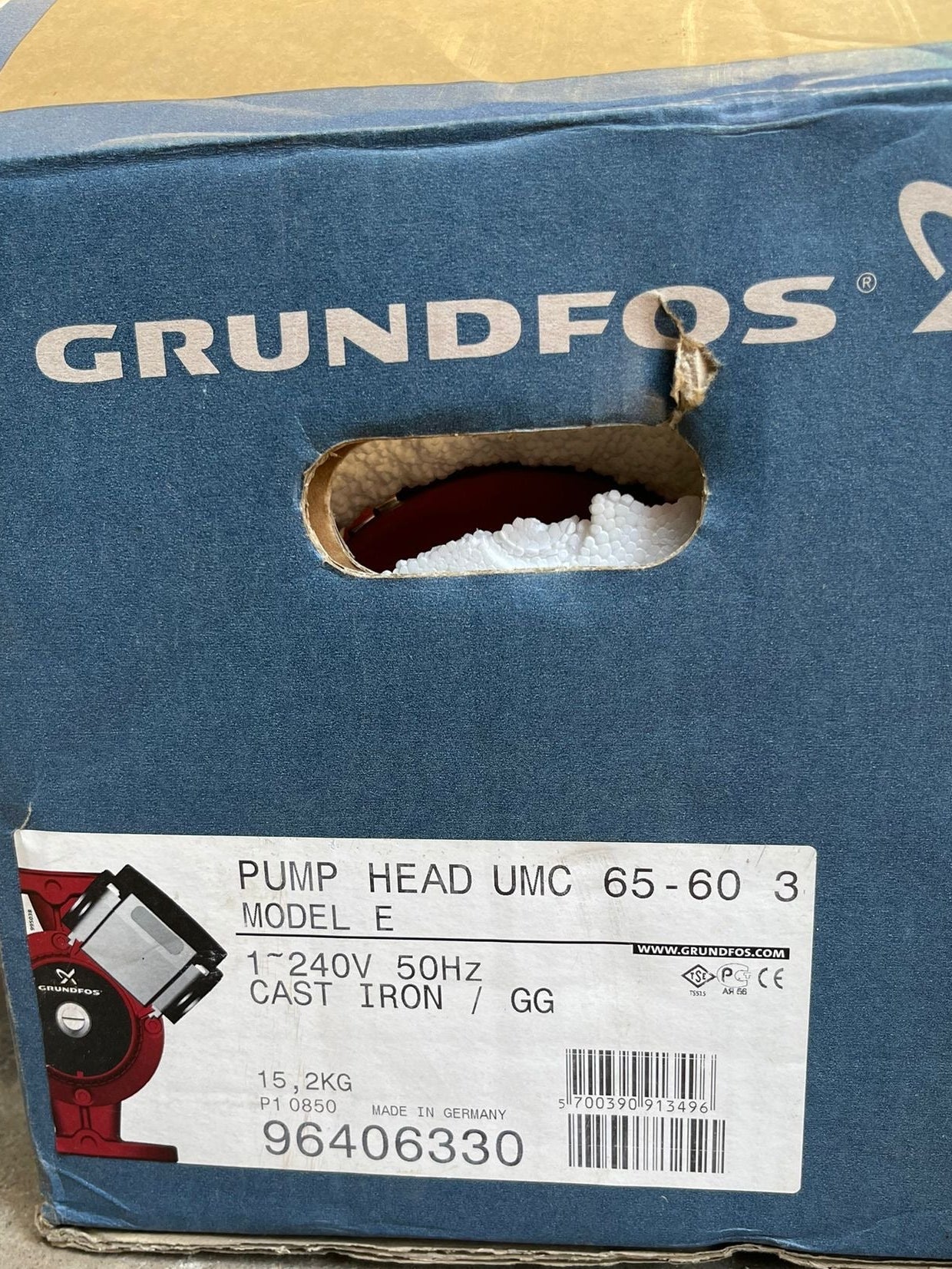 Grundfos UMC/D 65-60 Circulator Replacement Pump Head 240V 96406330 #5009/17