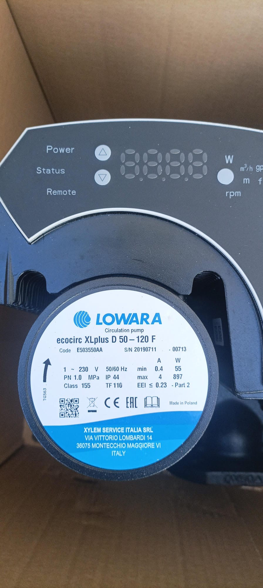 Lowara Ecocirc XLplus D 50-120 F 240v Circulator Pump 280 E503550AA #4108