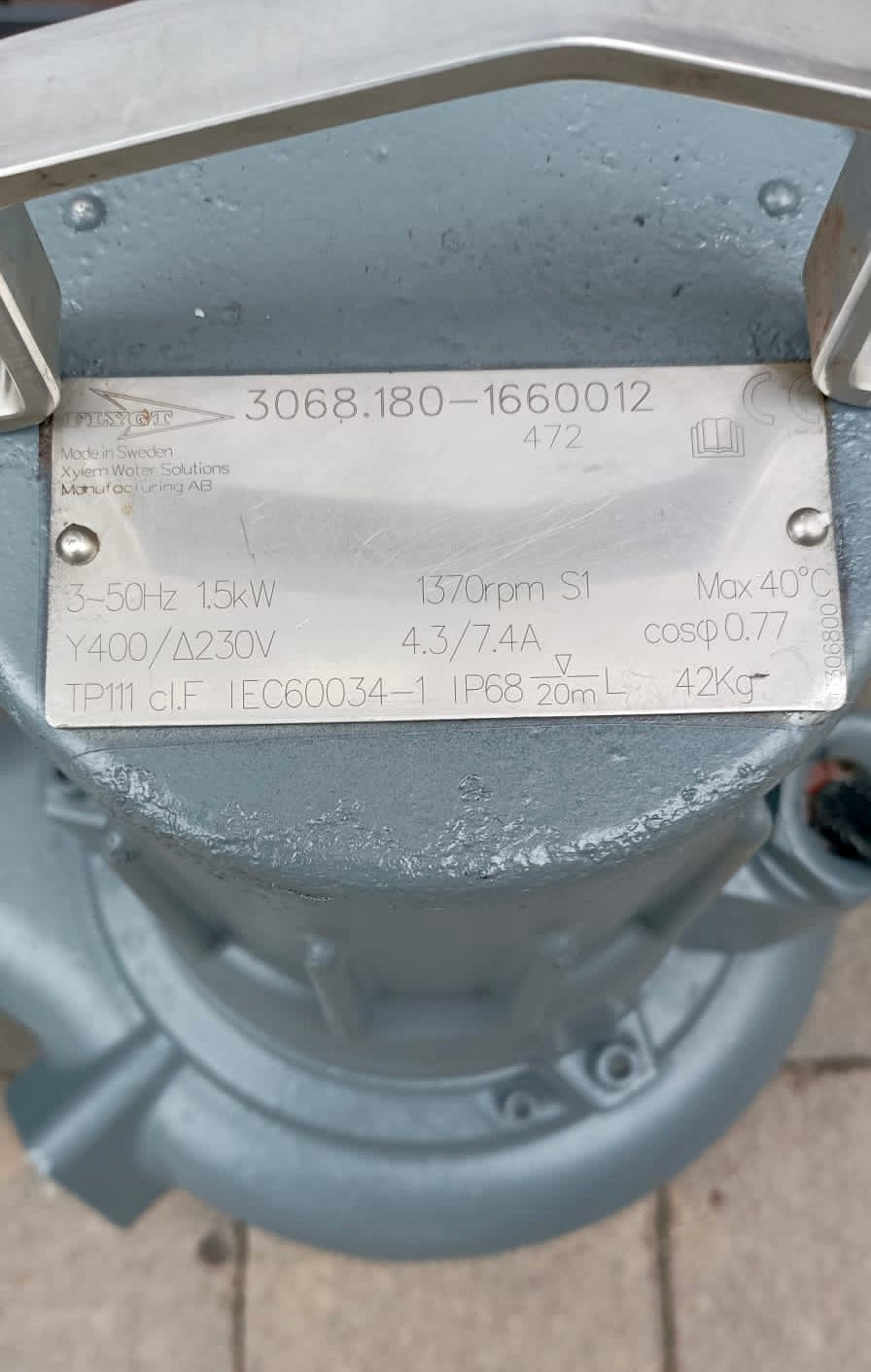 Flygt DS 3068.180 MT 472 1.5KW 3PH Submersible Vortex Pump DN80 #3483