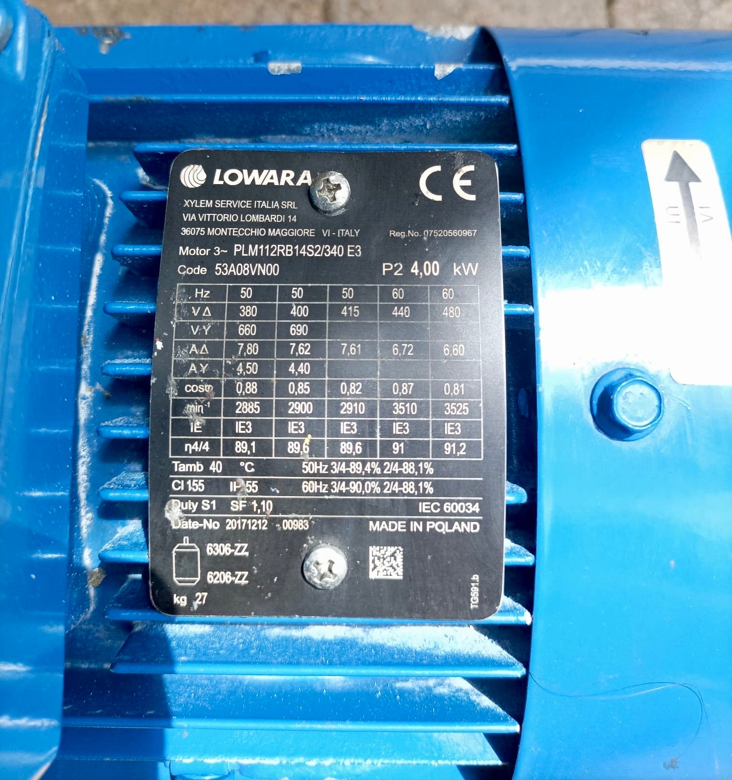 Lowara NSCE 40-180/40/P25VC84 End Suction Pump 4kW 415v 101840260 USED #4195