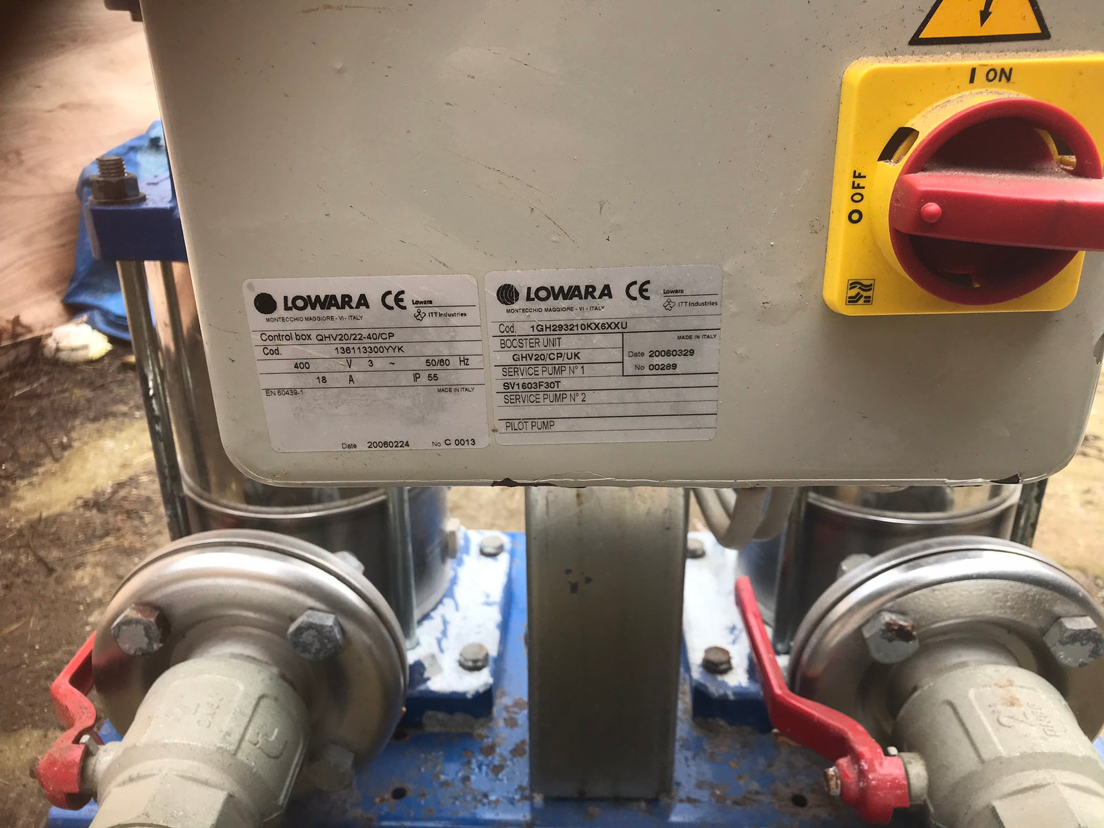 Lowara Hydrovar GHV20/SV1603F30T Variable Twin Pressure Booster pump Set 415v #804