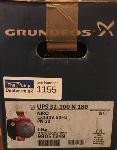 Grundfos UPS 32-100 N 180 240v Heating Circulator Pump 98057249 #1155