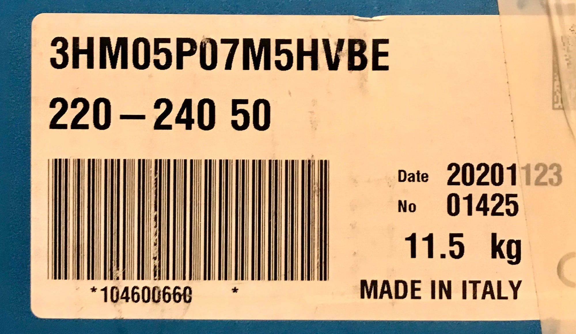 Lowara 3HM05 P07M5HVBE 1~ 240v Horizontal Multistage Pump 104600660 #4450