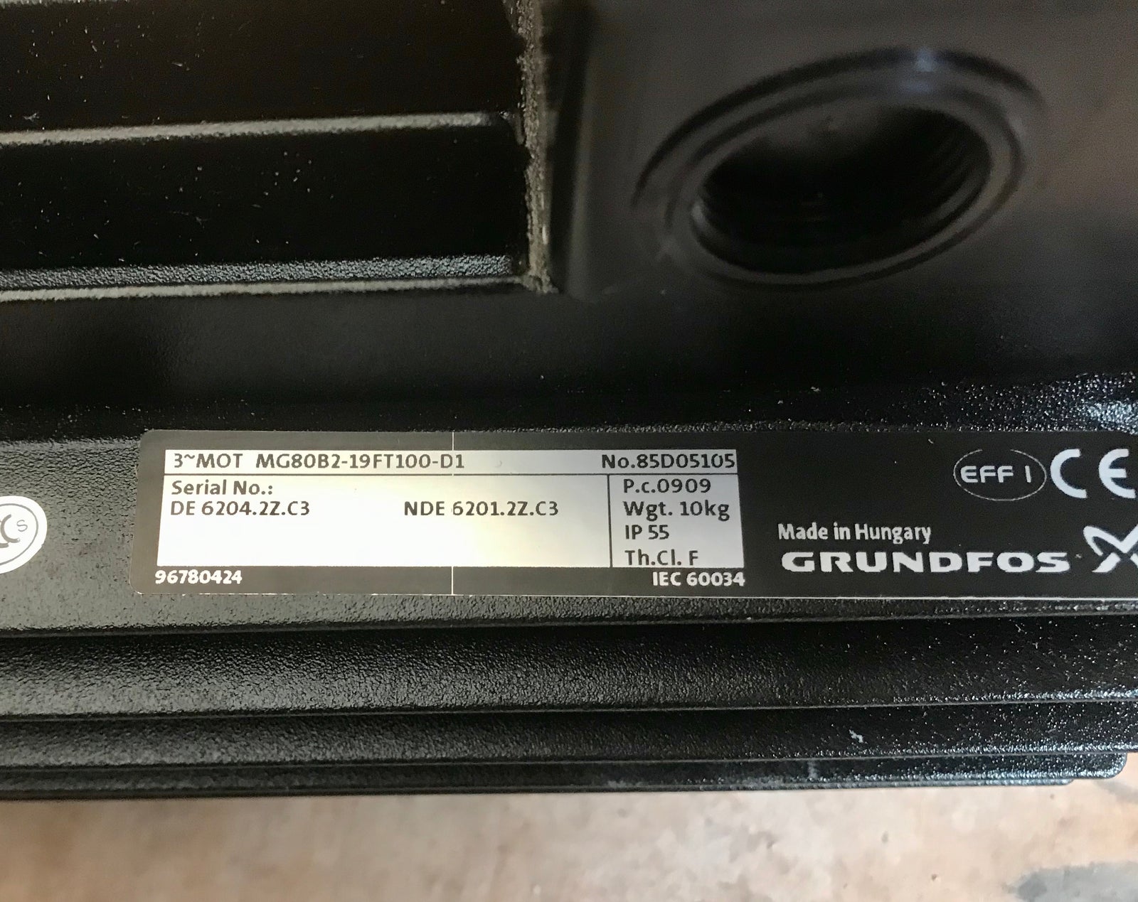 Grundfos 1.1kw 3~ 415v MG80B2-19FT100-D1 85D05105 Replacement Head motor #2343