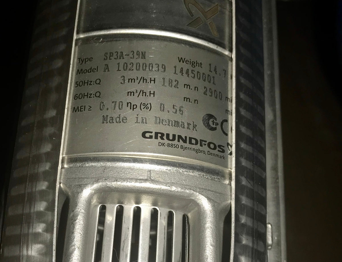 Grundfos Pump SP3A-39N 10200039 borehole pump 3kw 415v #2030