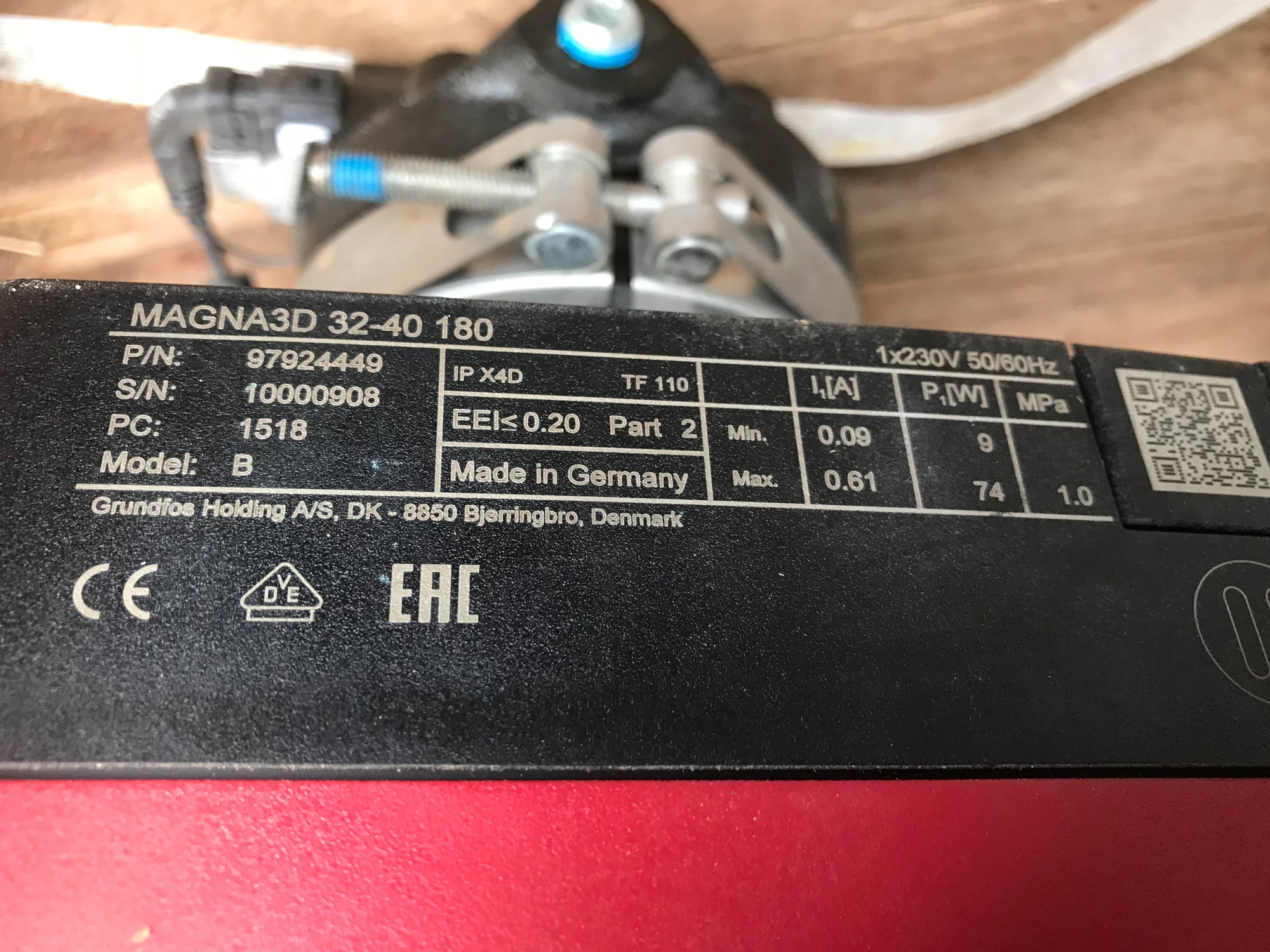Grundfos Magna3 D 32-40 Pump Heating Circulator 240v threaded 97924449 #4126