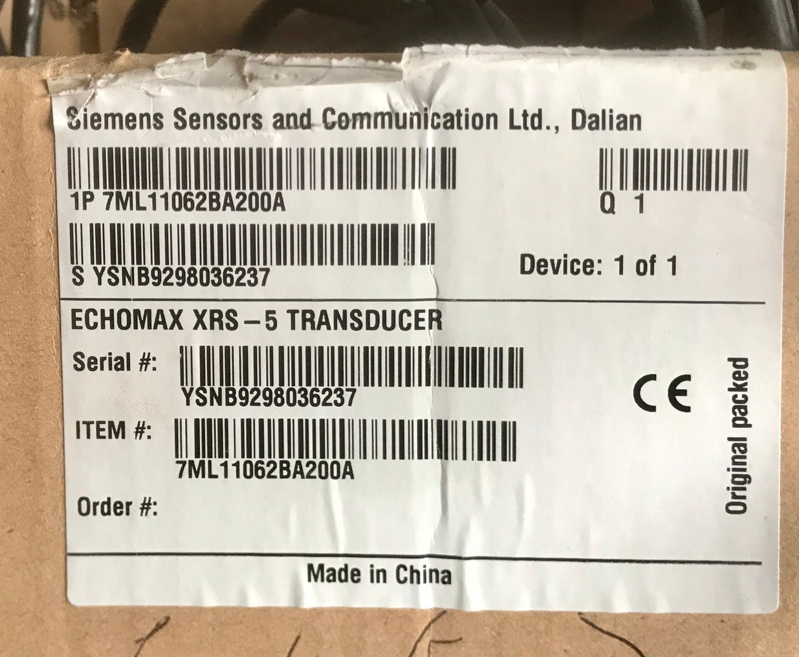 Siemens Echomax XRS-5 Sensor Ultrasound Transducer Level 7ML11062BA200A #2429