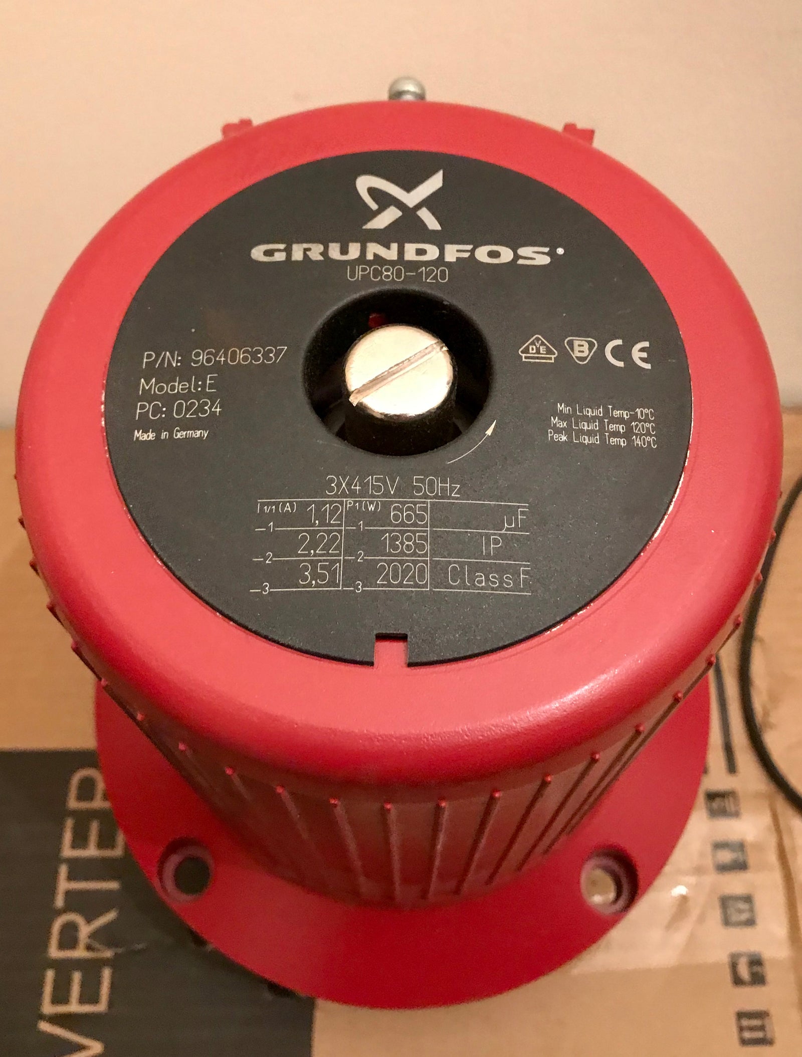Grundfos UPC/D 80-120 Circulator Replacement Pump Head 415V 96406337 #2266