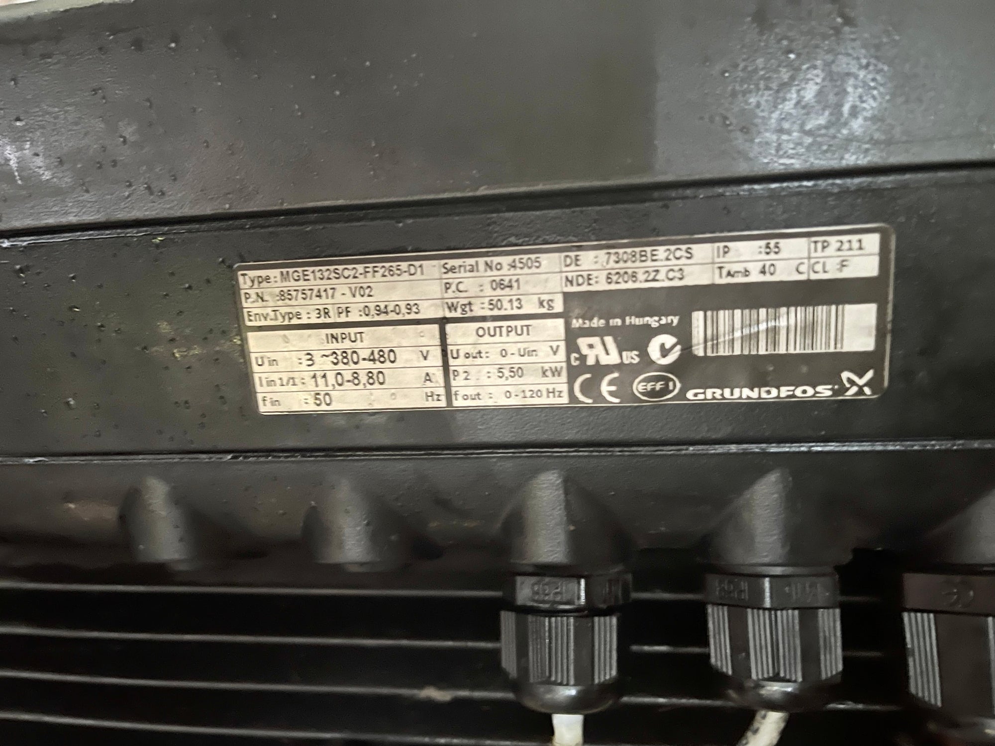 Grundfos CRNE 5-36 Vertical Multistage Pump  400v 96831639 #2749 Used