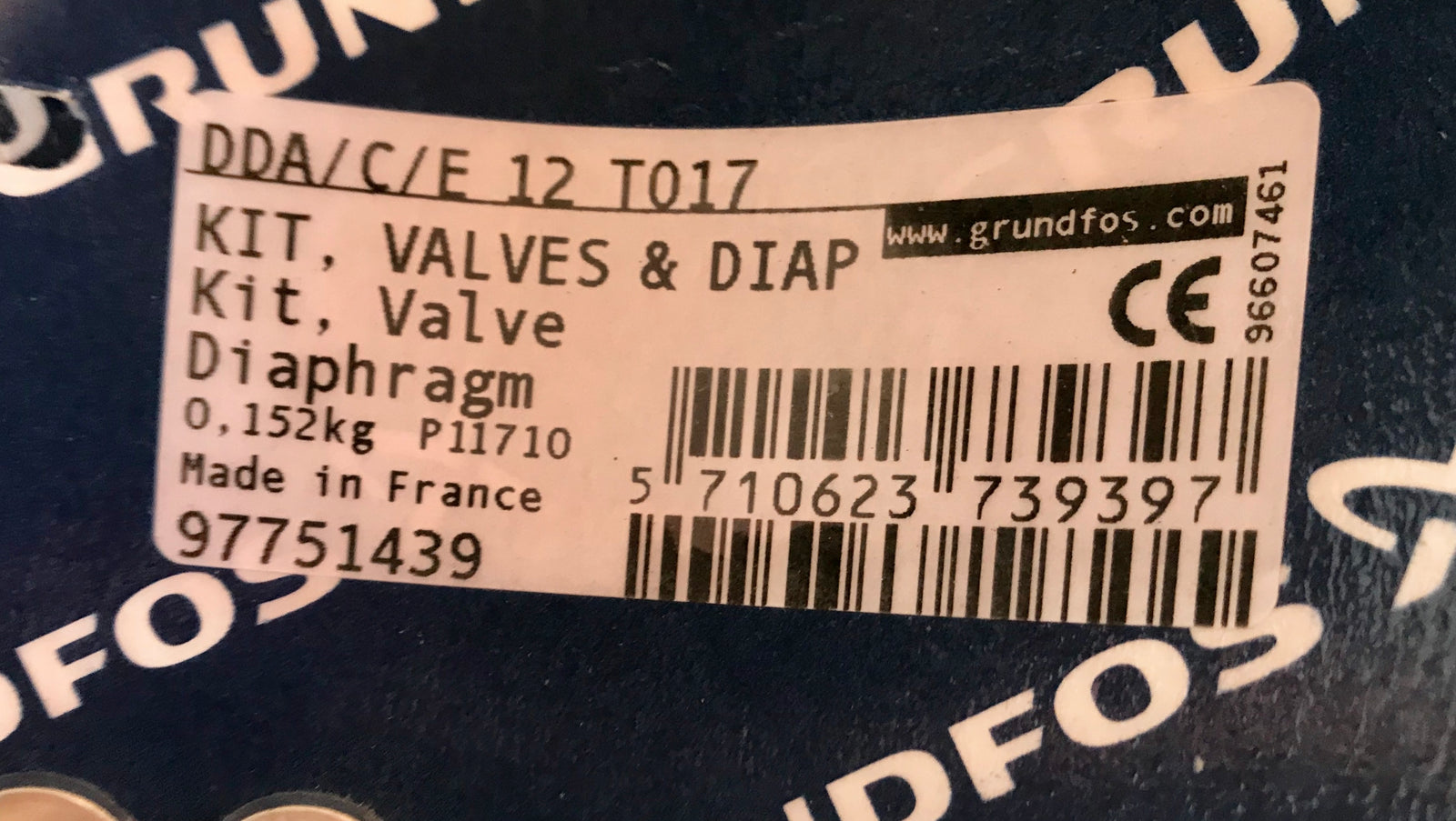 Grundfos Dosing Pump Service Maintenance Kit, Valve & Diaph SD-M-PP/E/C-1  97751439 #1944