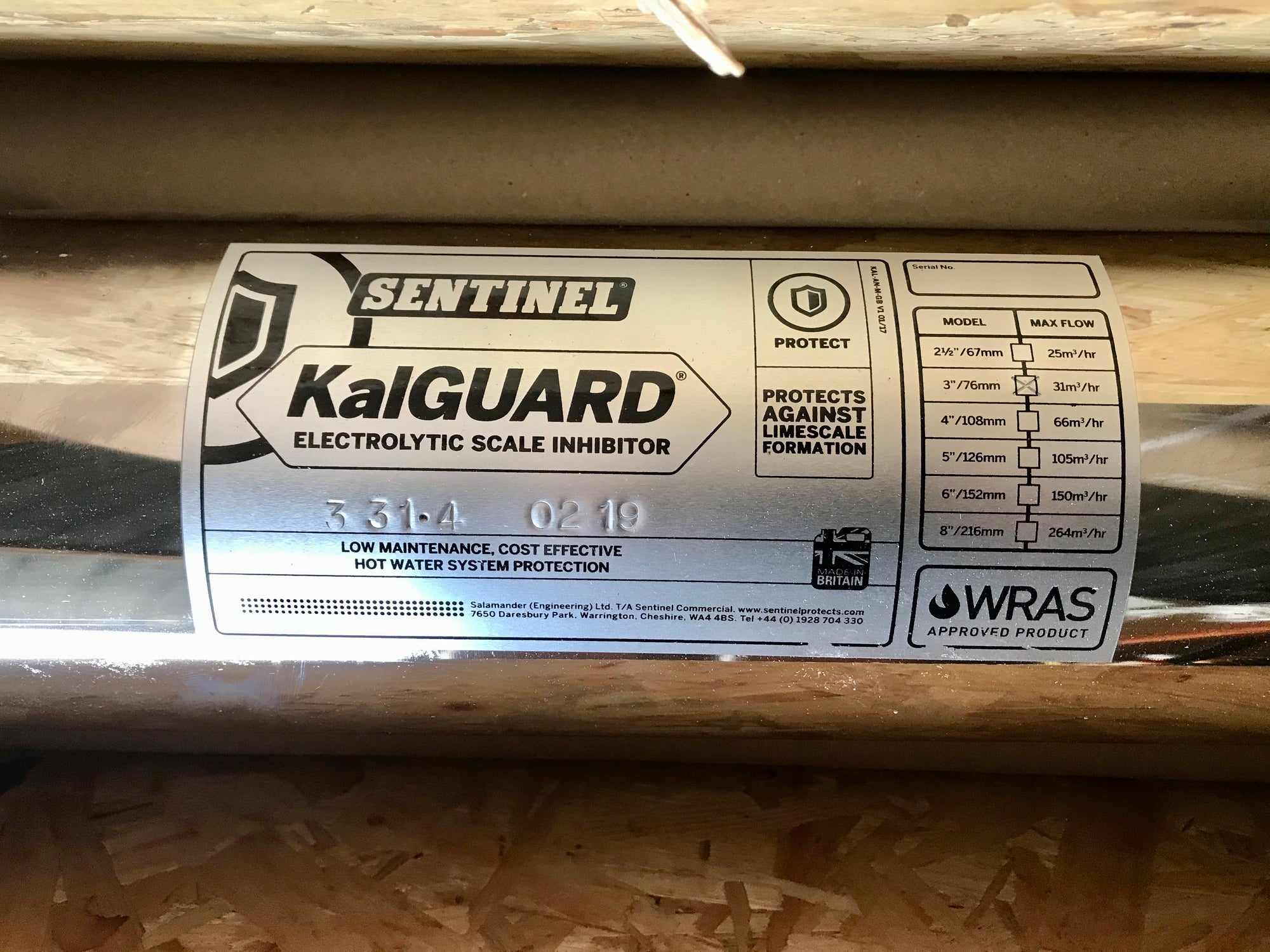 Salamander Sentinel Kalguard 76mm Electrolytic Scale Inhibitor #2125