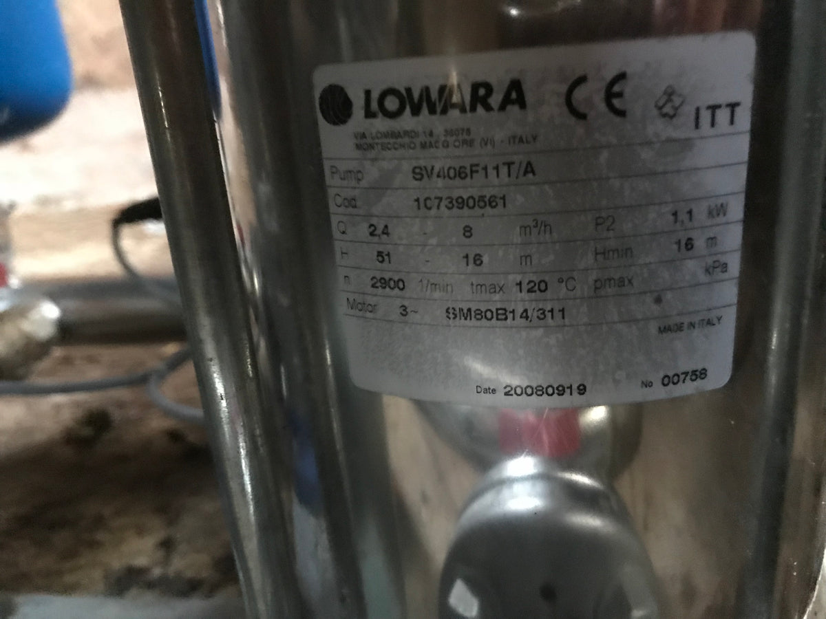 Lowara Hydrovar 2.2kw Variable Twin Pressure Booster Set 240v #685