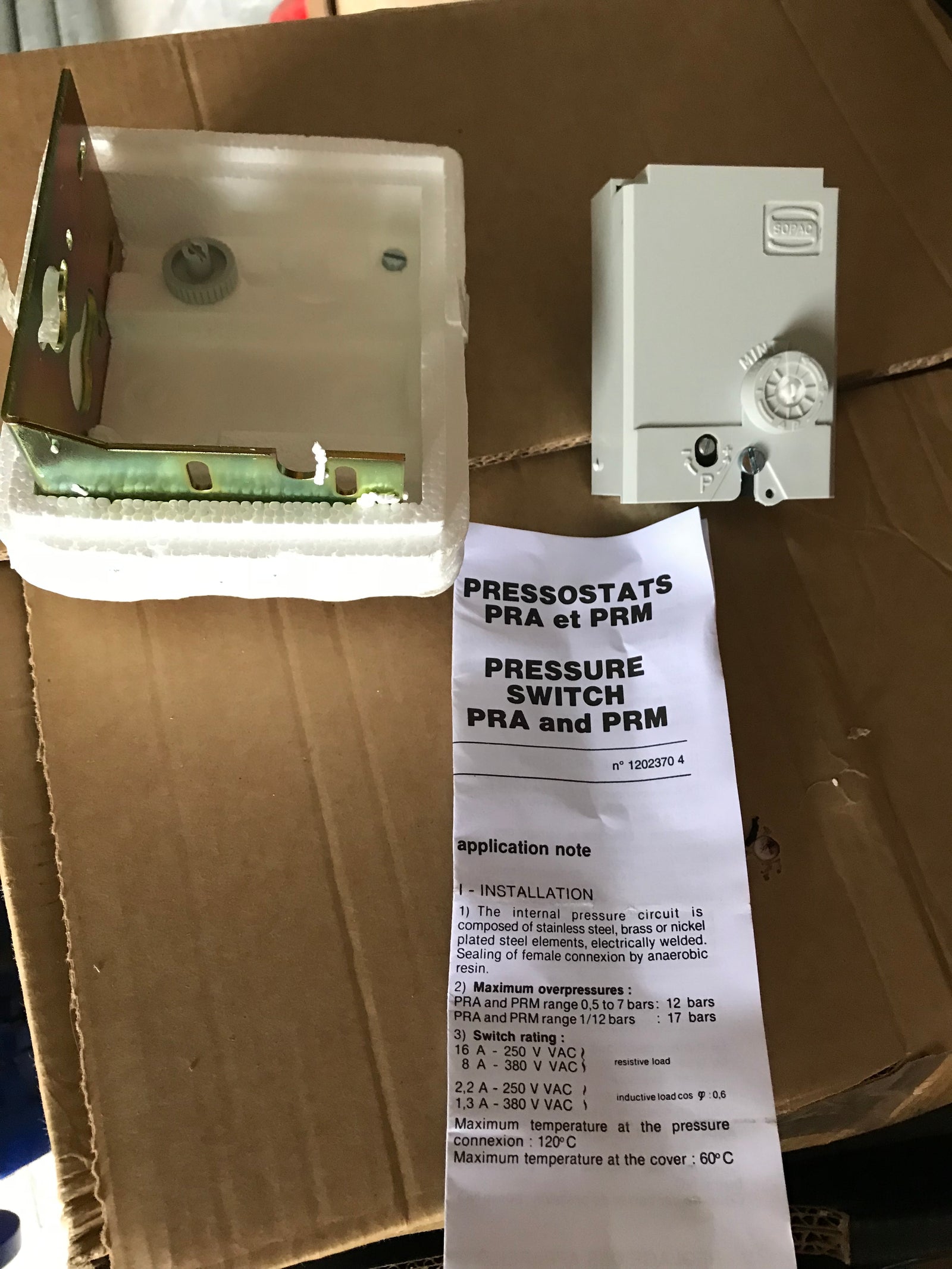 Sopac PRA Pressostat 01.01 Pressure Sensor Transducer