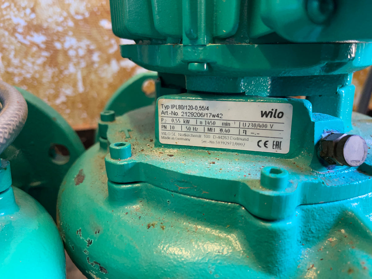 Wilo IPL 80/120 0,55/4 Circulator Pump 2129206 400V DN80 360mm #3237 USED