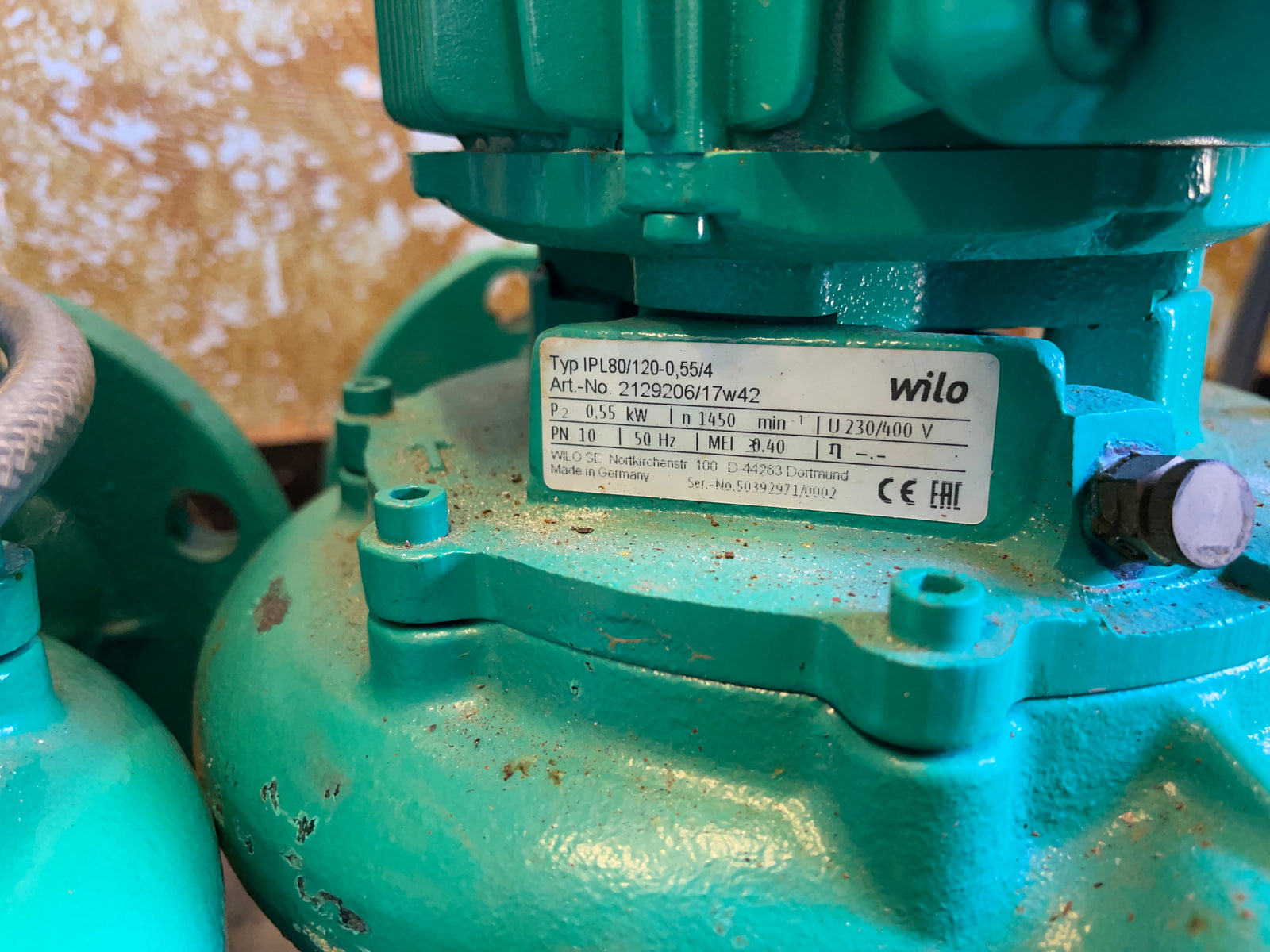 Wilo IPL 80/120 0,55/4 Circulator Pump 2129206 400V DN80 360mm #3237 USED