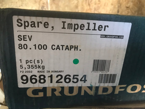 GRUNDFOS SEV 80 100 SPARE IMPELLER CATAPH 96812654 #2450